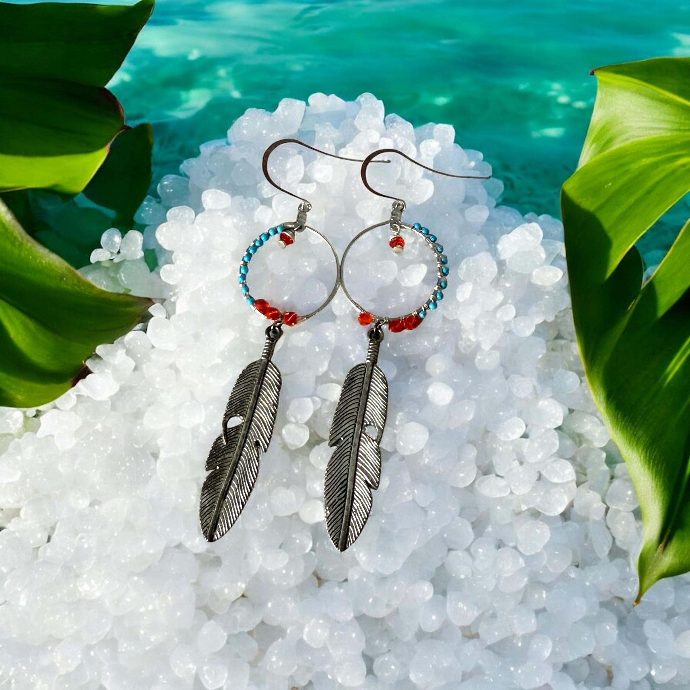 Feather & Fire Luxe Drop Earrings