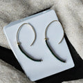 Deep Current Earrings – Forest Curve + Silver Flow