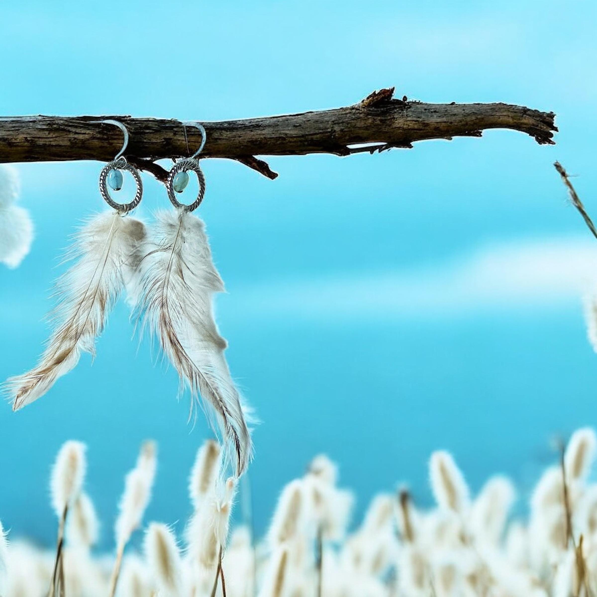 Celestial Drift Feather Hoops