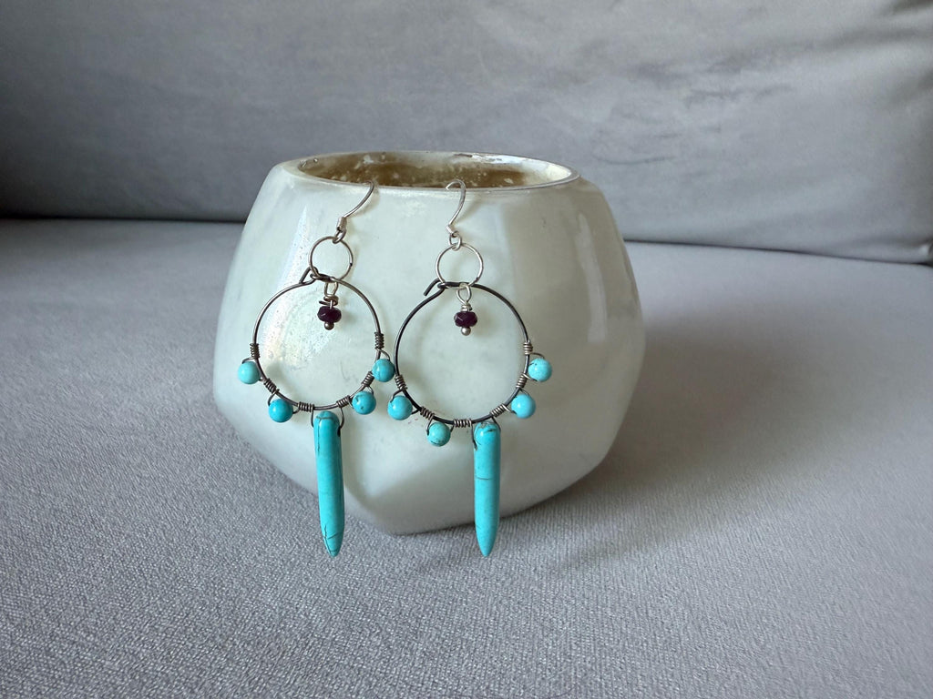 Electric Turquoise Tide Dagger Earrings
