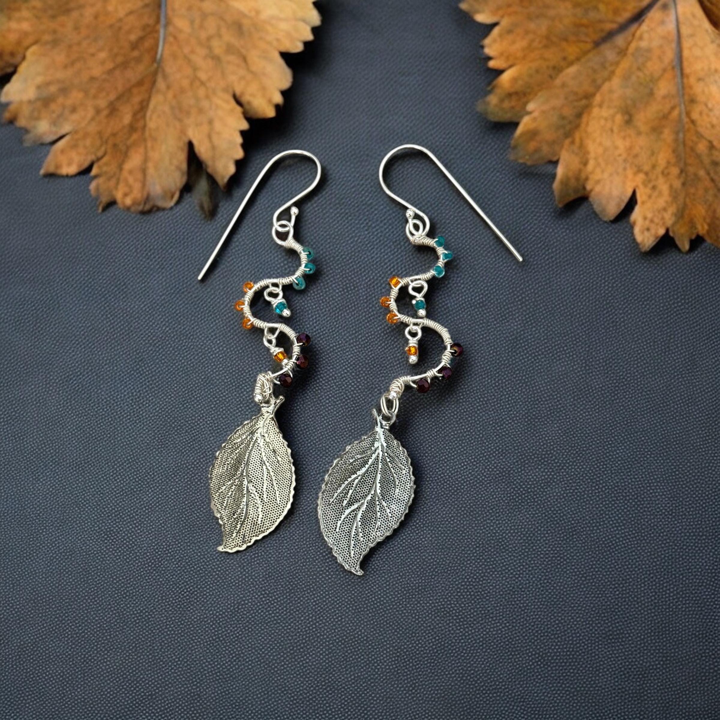 Twist of Nature Leaf Drop Earrings