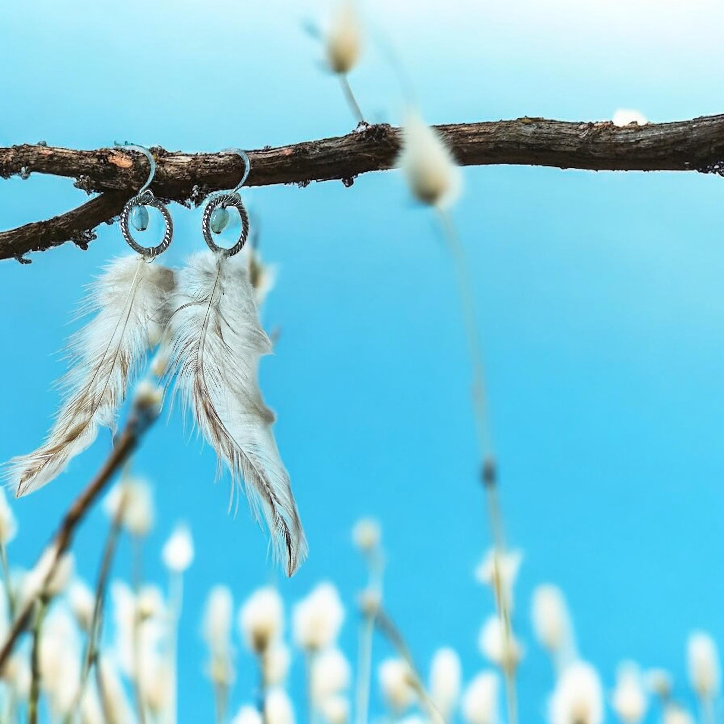 Celestial Drift Feather Hoops