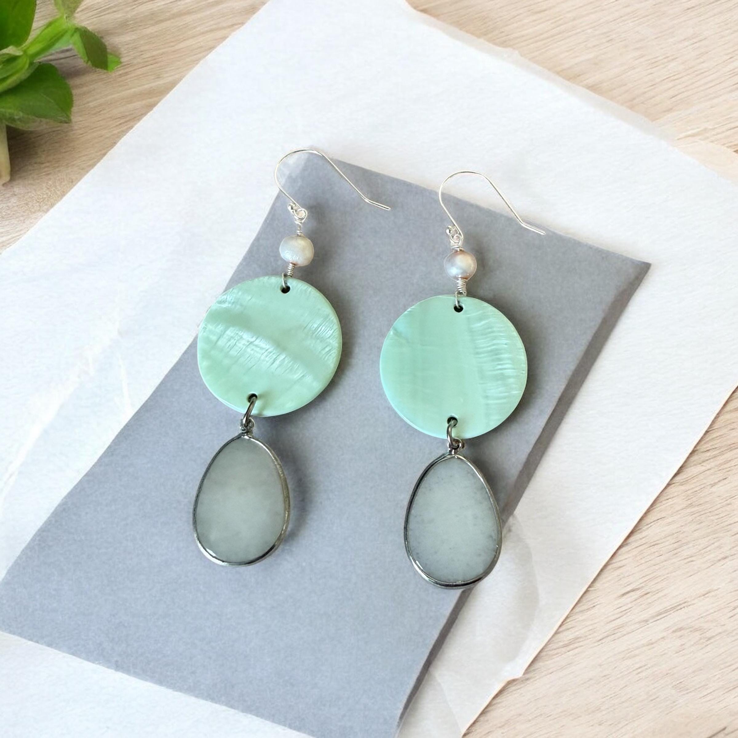 Sea Mist Drip Statement Dangles