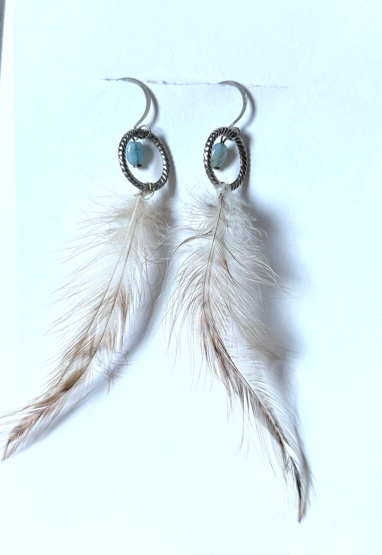 Celestial Drift Feather Hoops