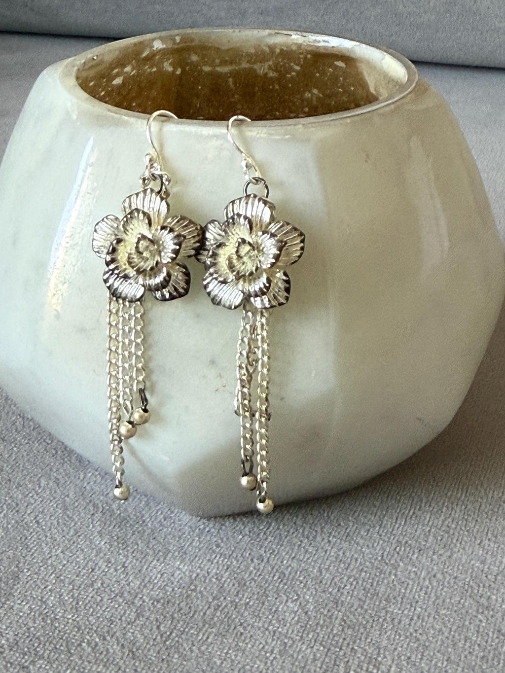 Moonlit Petal Drop Earrings
