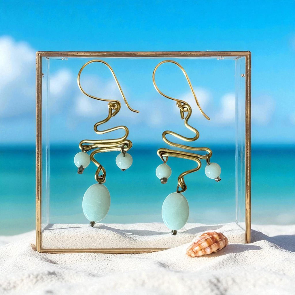Sea Current Twisted Drop Earrings