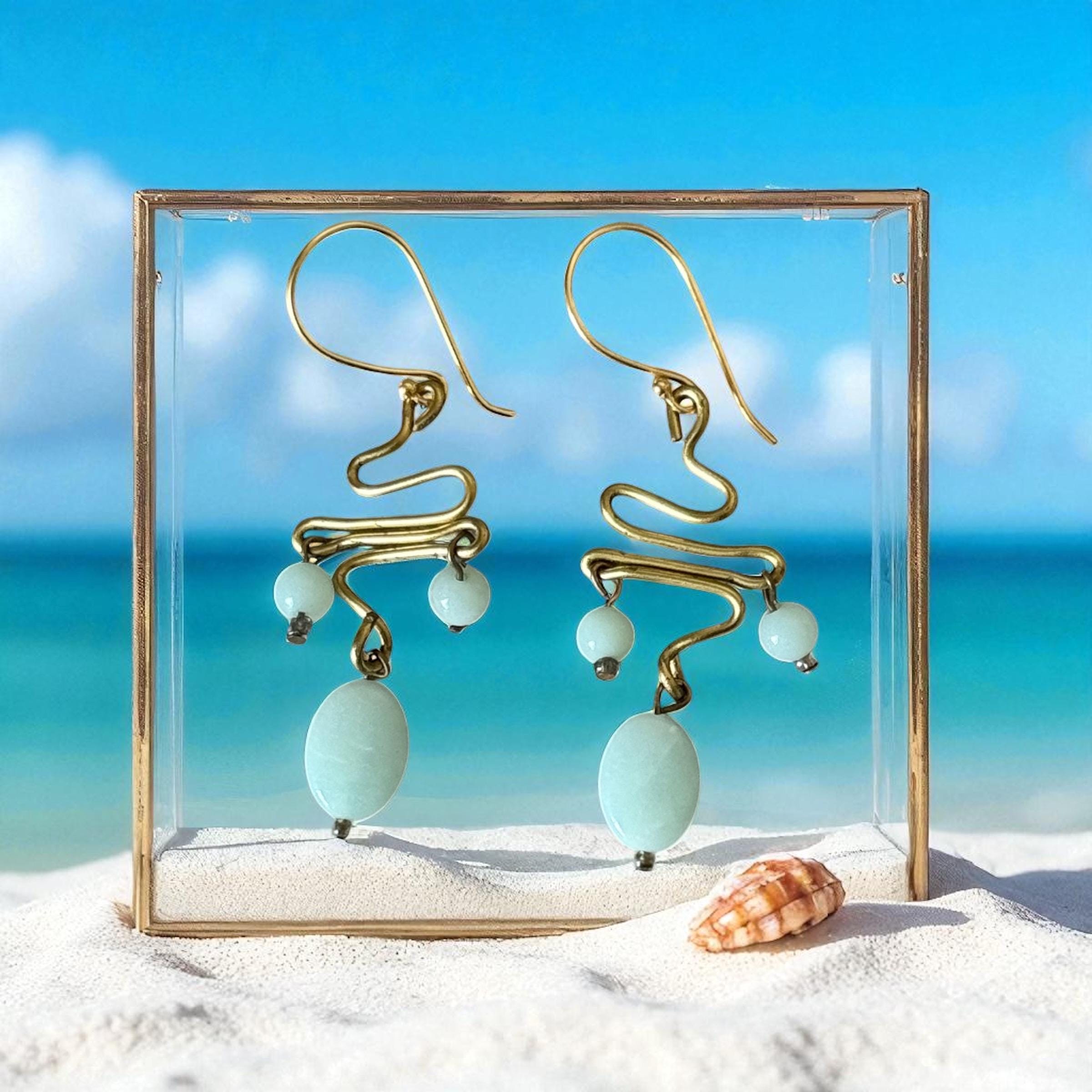 Sea Current Twisted Drop Earrings