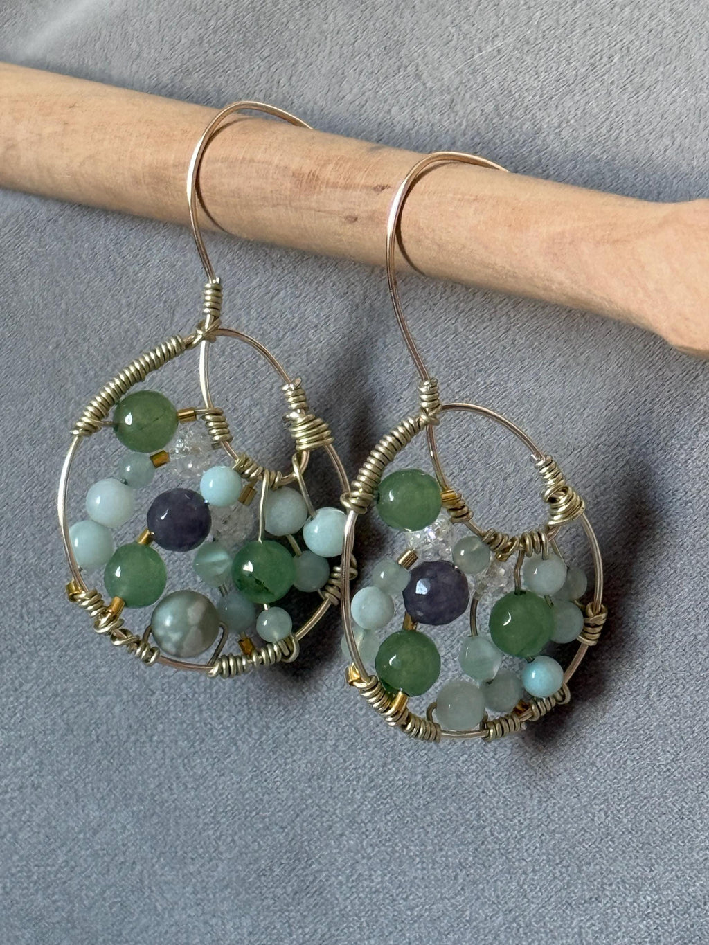 Emerald Tide Luxe Hoop Earrings