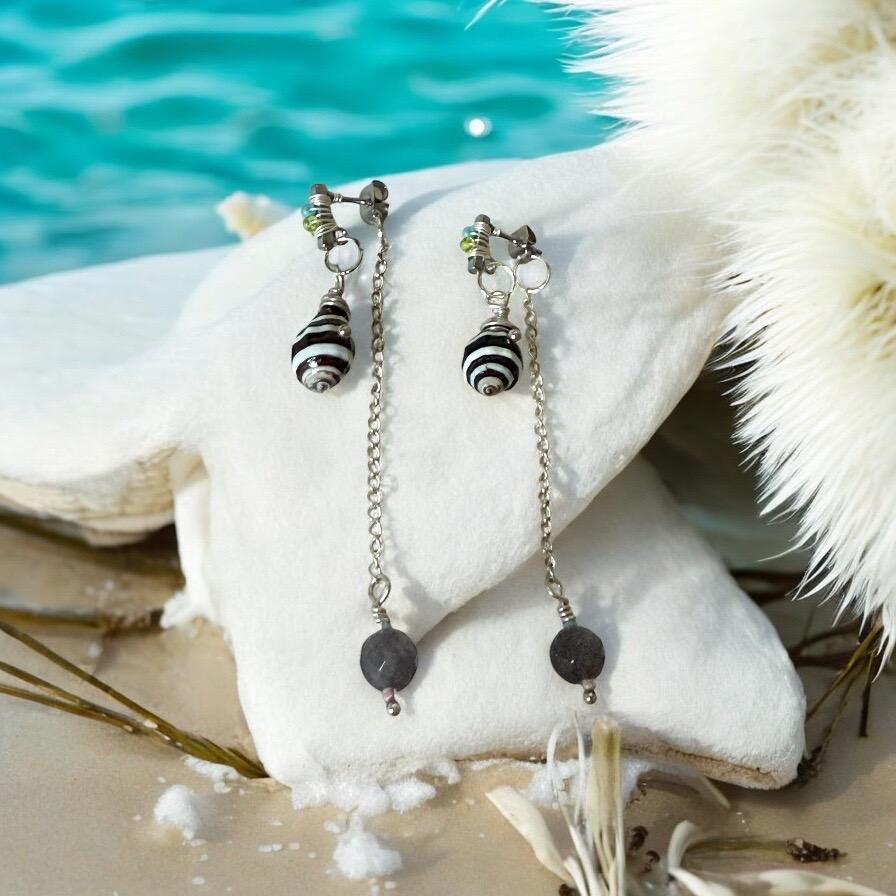 Striped Siren Drop Earrings