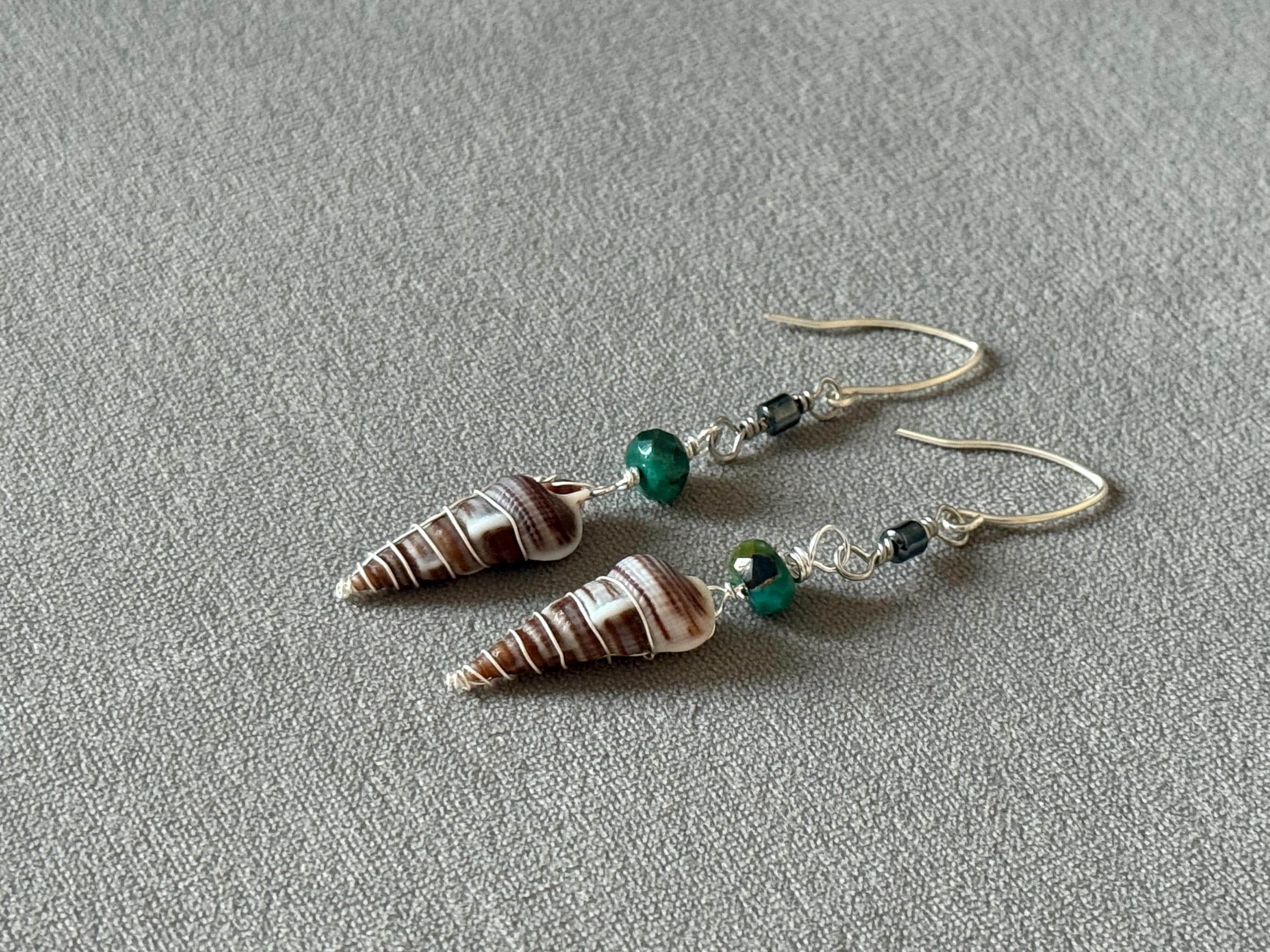 Twisted Metal Hawaiian Shell Earrings
