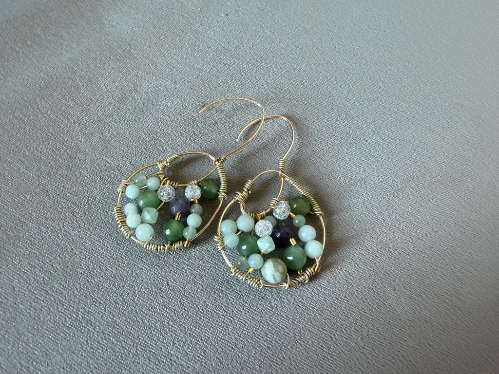 Emerald Tide Luxe Hoop Earrings