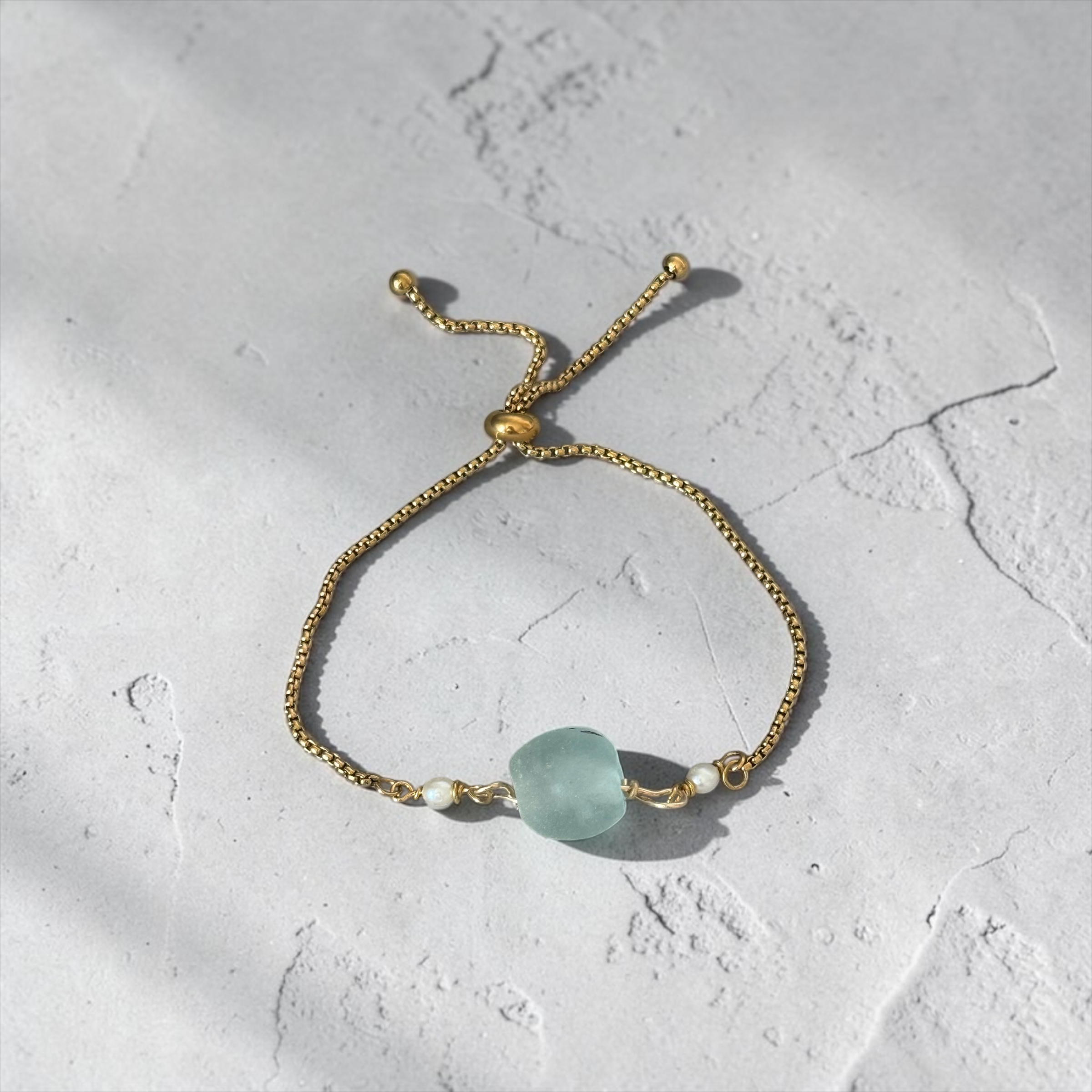 Seafoam Drift Slider Bolo Bracelet — Coastal Muse Collection