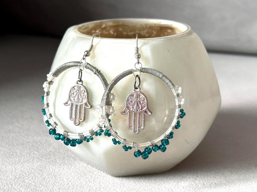 Mystic Palm Hoop Earrings
