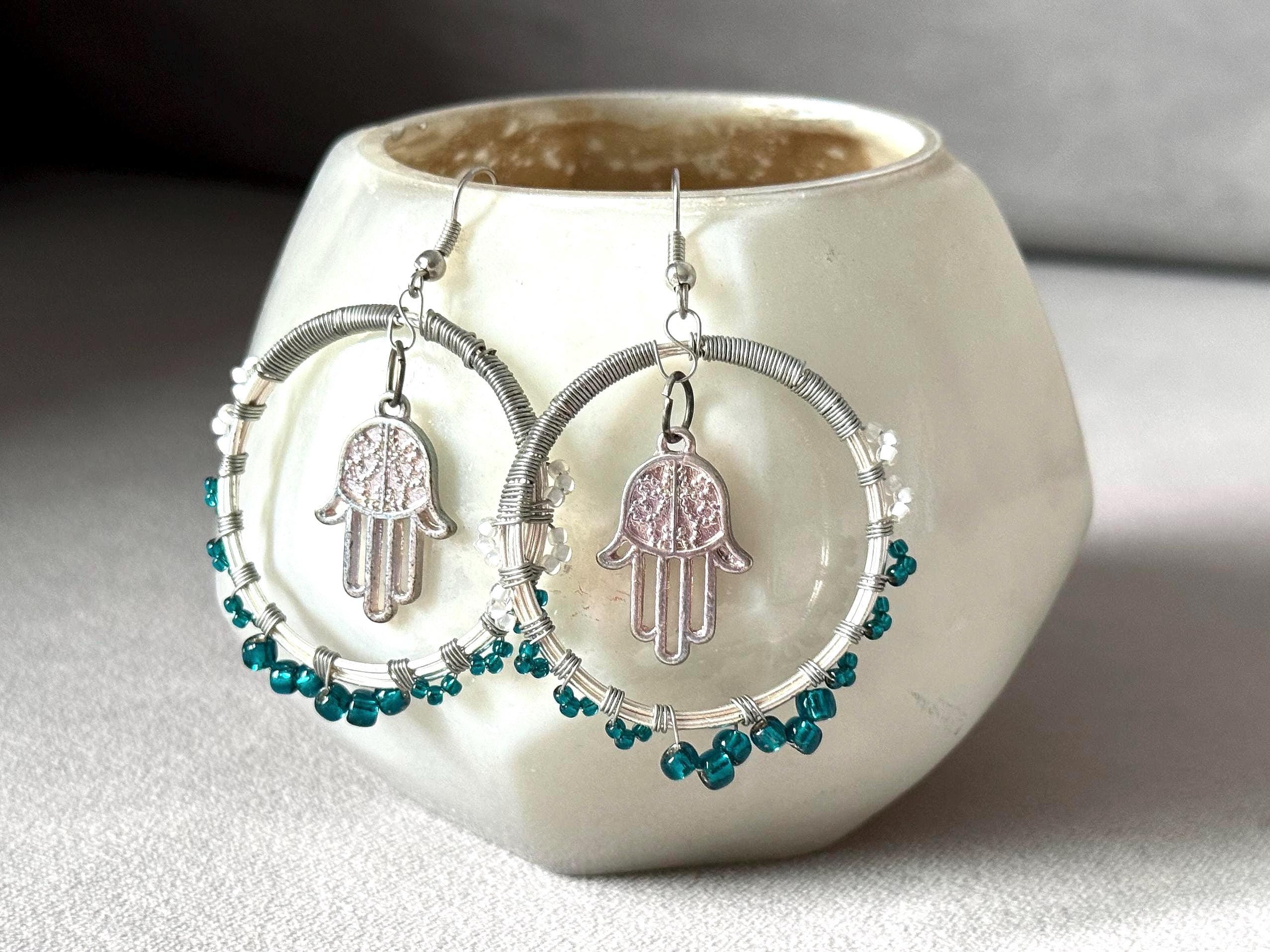 Mystic Palm Hoop Earrings