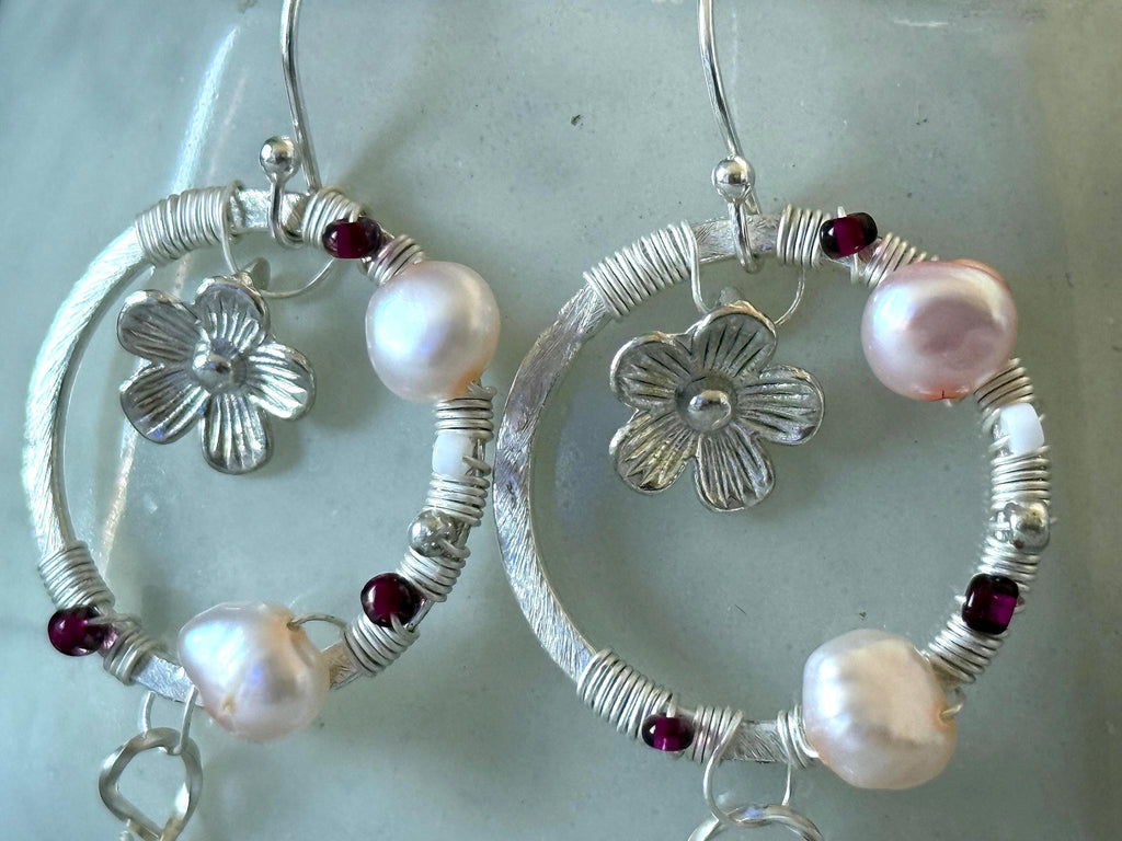 Twilight Bloom: Blue Lace Agate Earrings