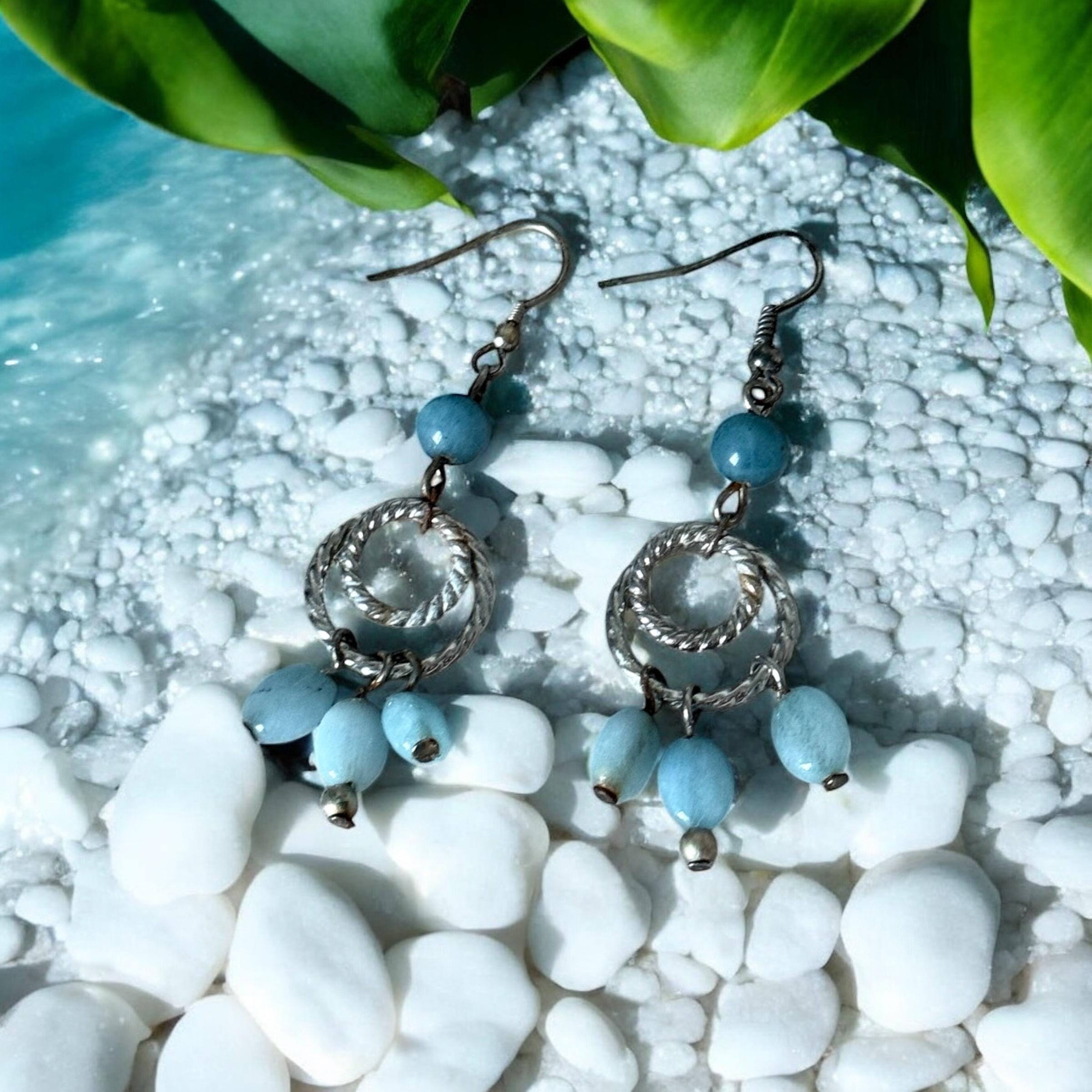 Blue Tide Drop Earrings