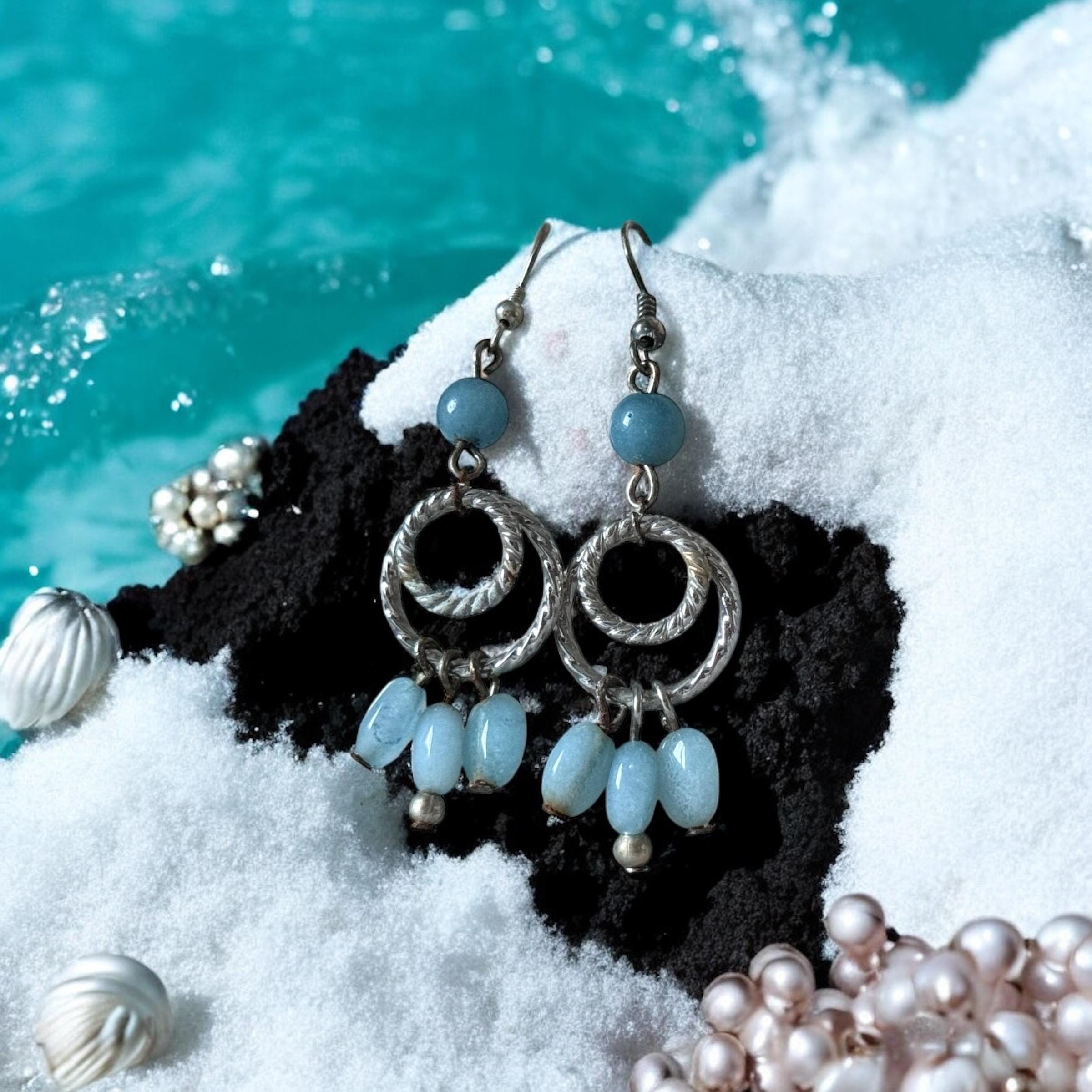 Blue Tide Drop Earrings