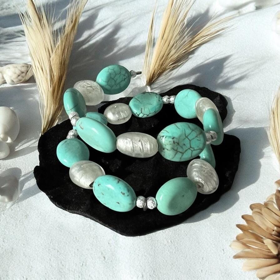 Coastal Turquoise Orbit Wrap Bracelet