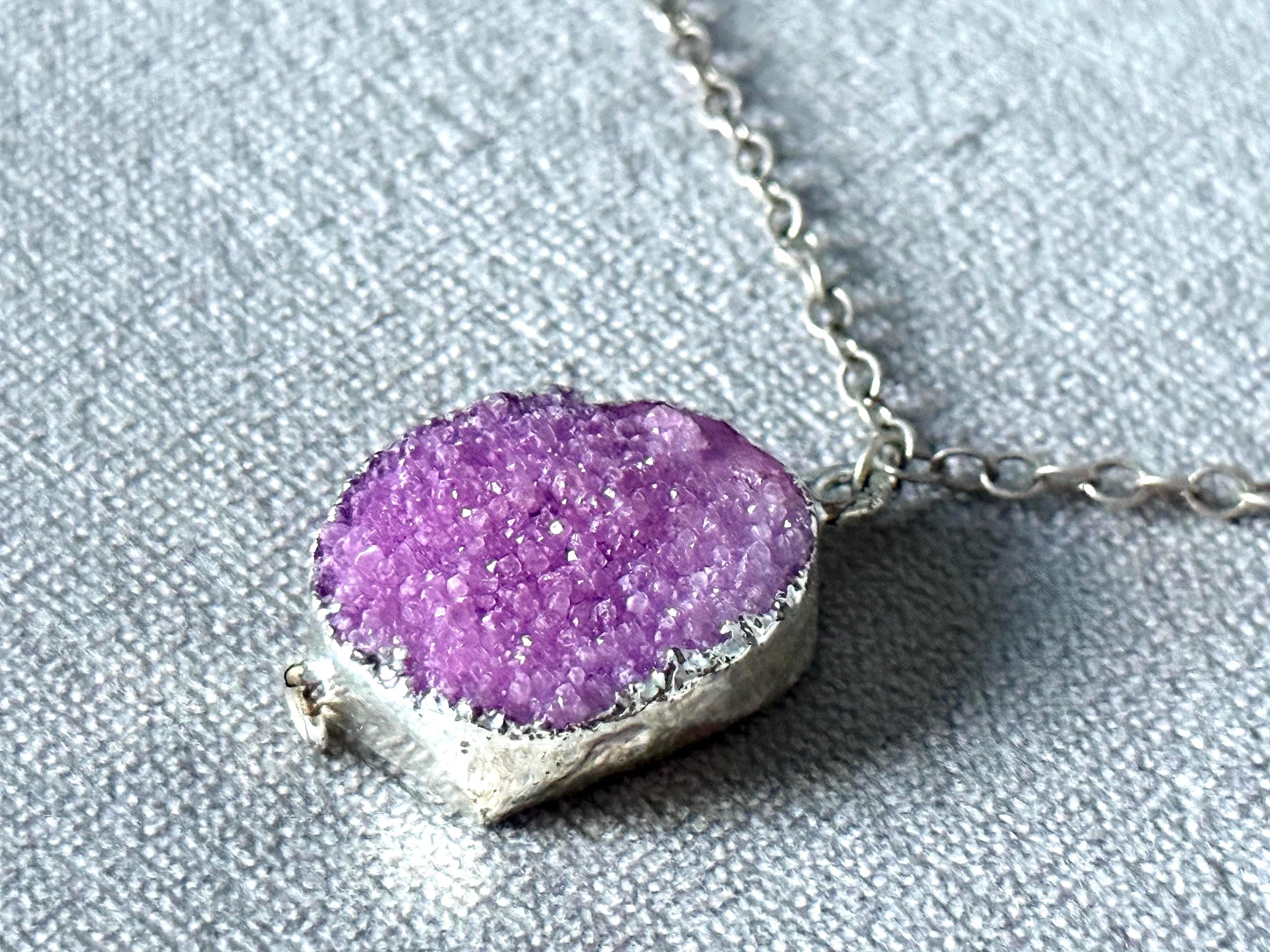 Violet Vein Ore Fossil Necklace