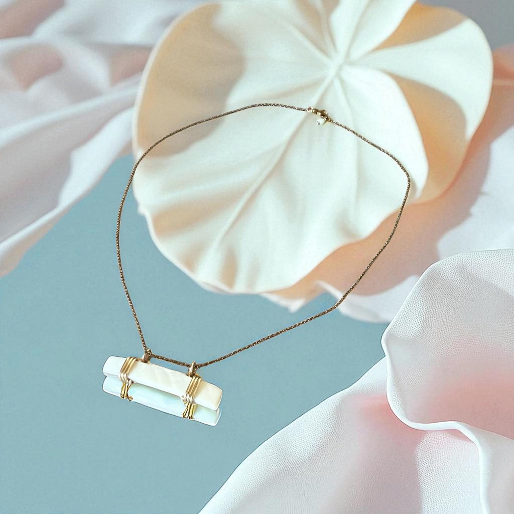 Tidebound Bar: Wrapped Pearl Pendant Necklace