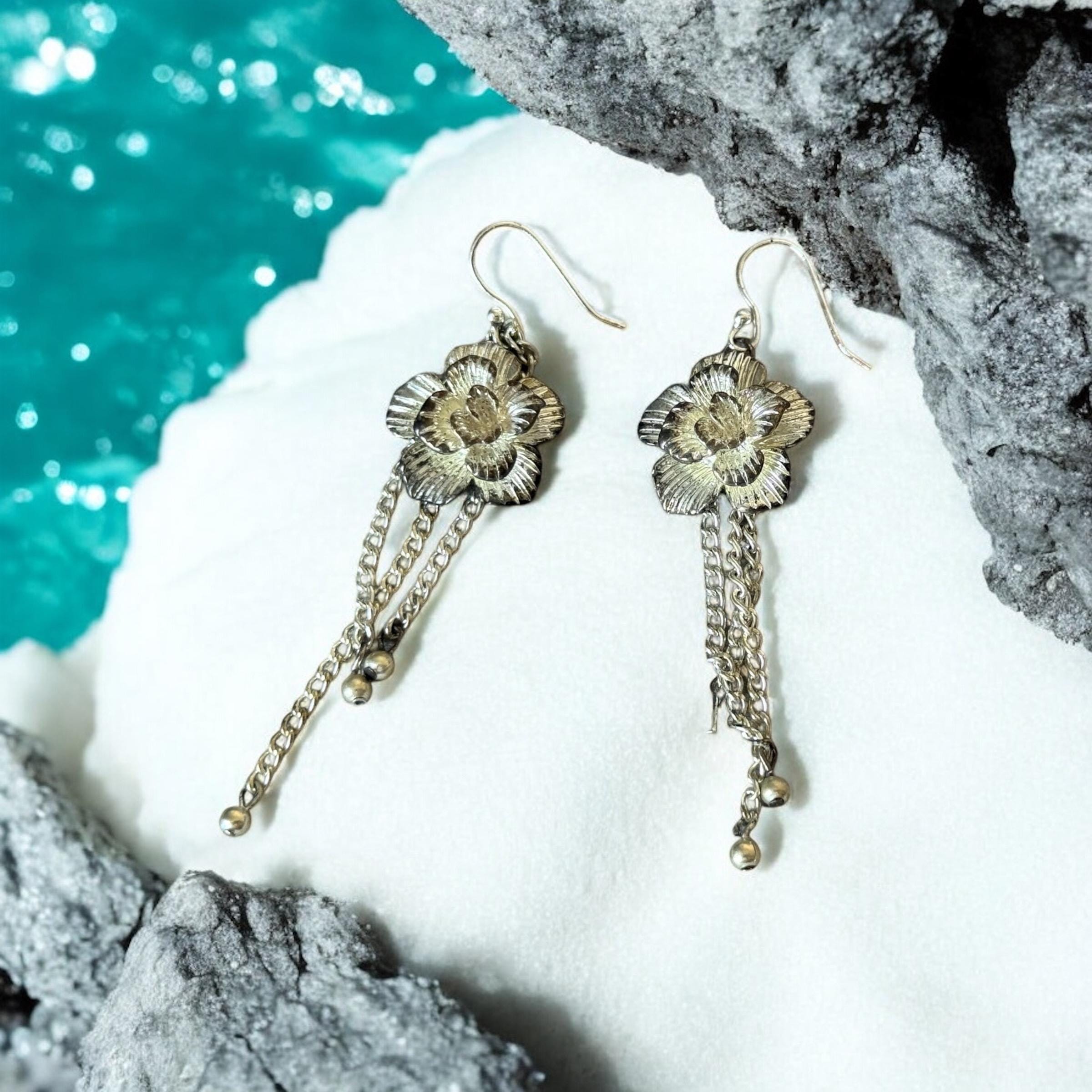 Moonlit Petal Drop Earrings