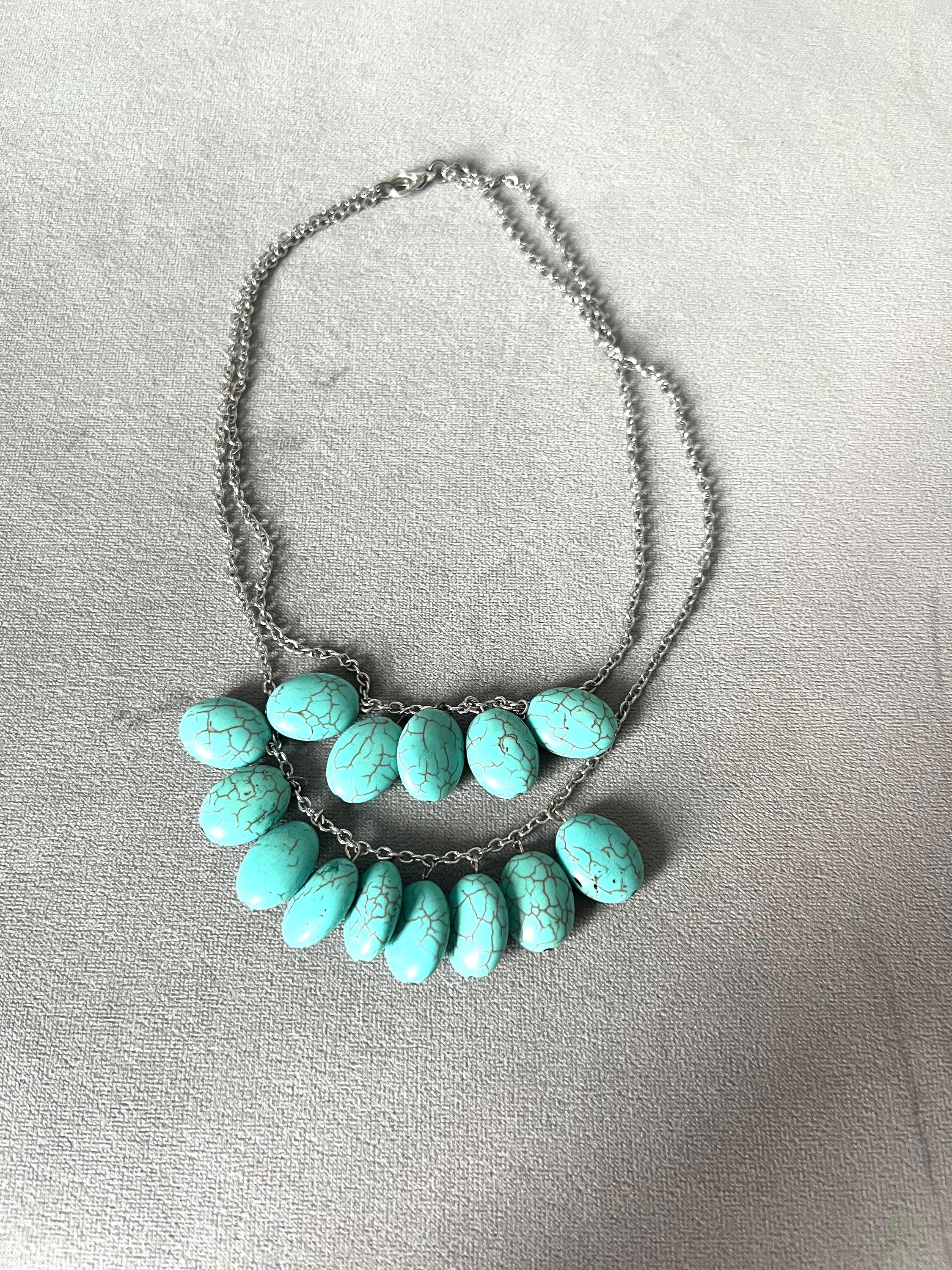 Turquoise Double-Strand Statement Necklace