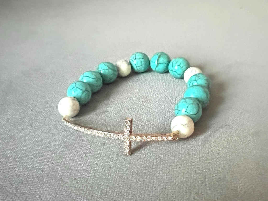 Turquoise Skies Cross Bracelet