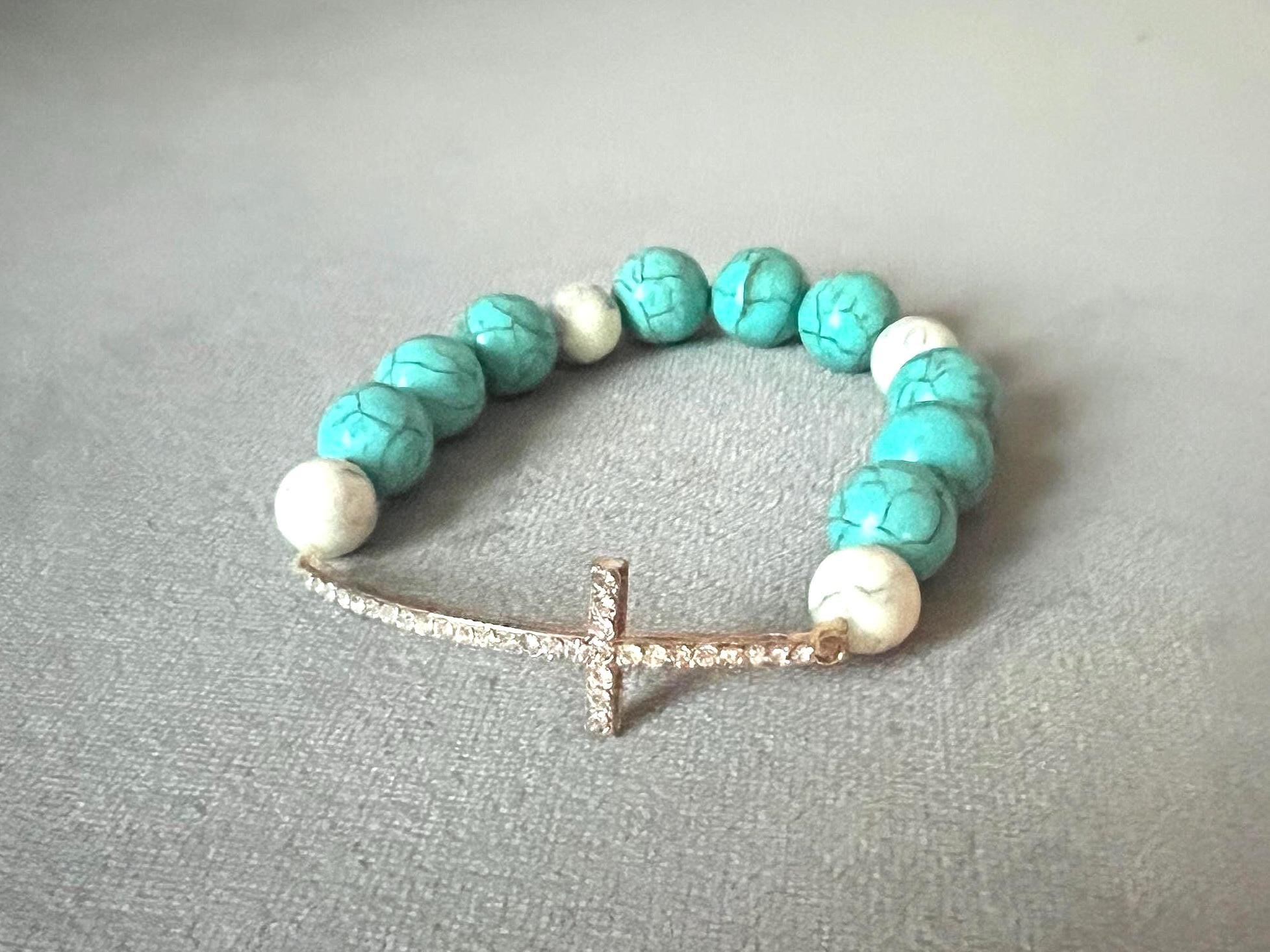 Turquoise Skies Cross Bracelet