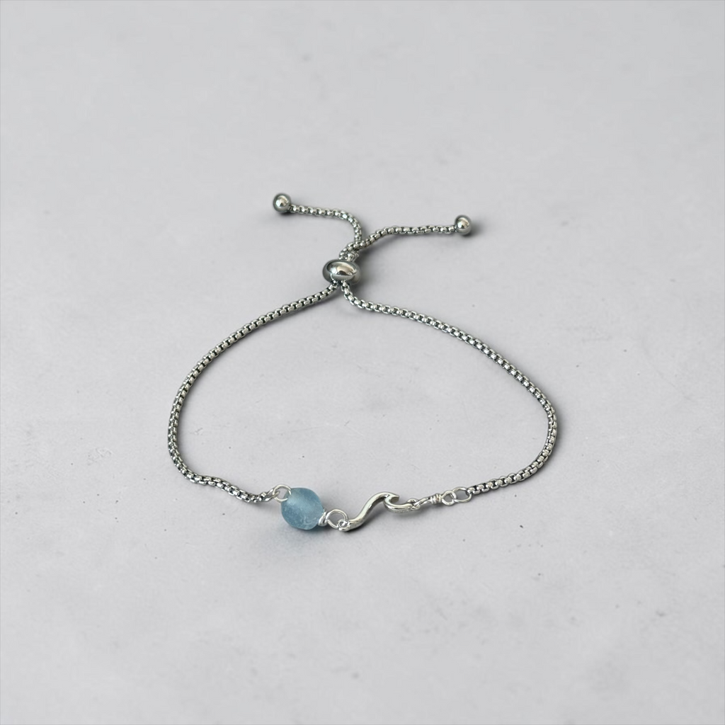 Glacial Tide Slider Bolo Bracelet — Coastal Silver Edition