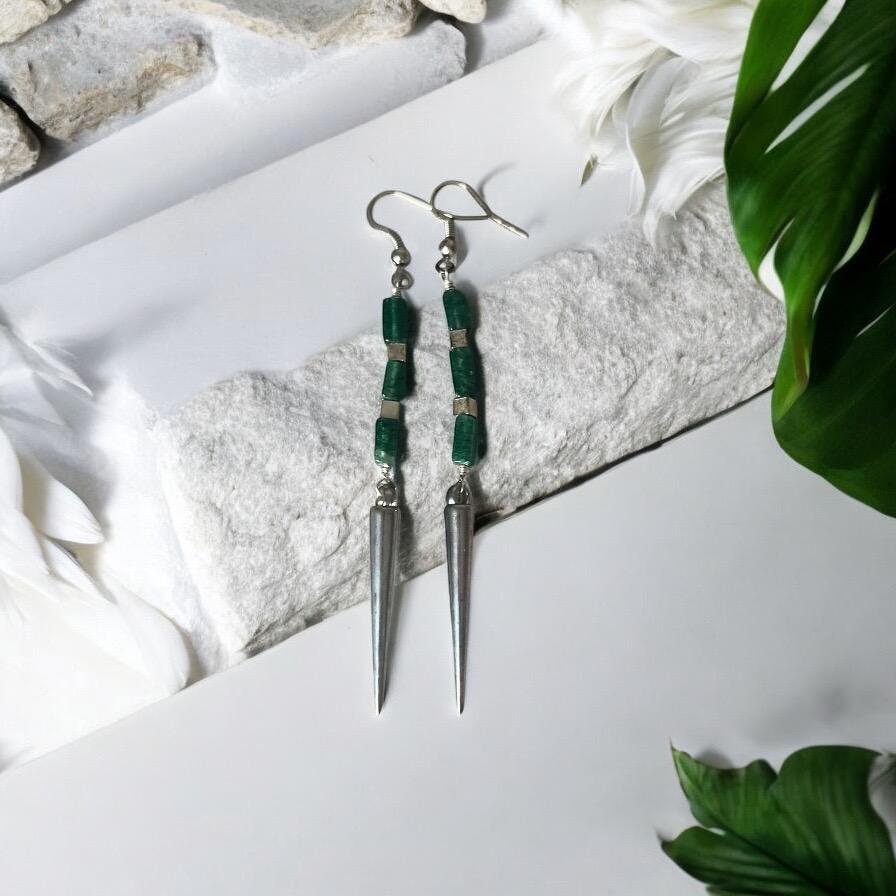 Emerald Voltage Spike Earrings