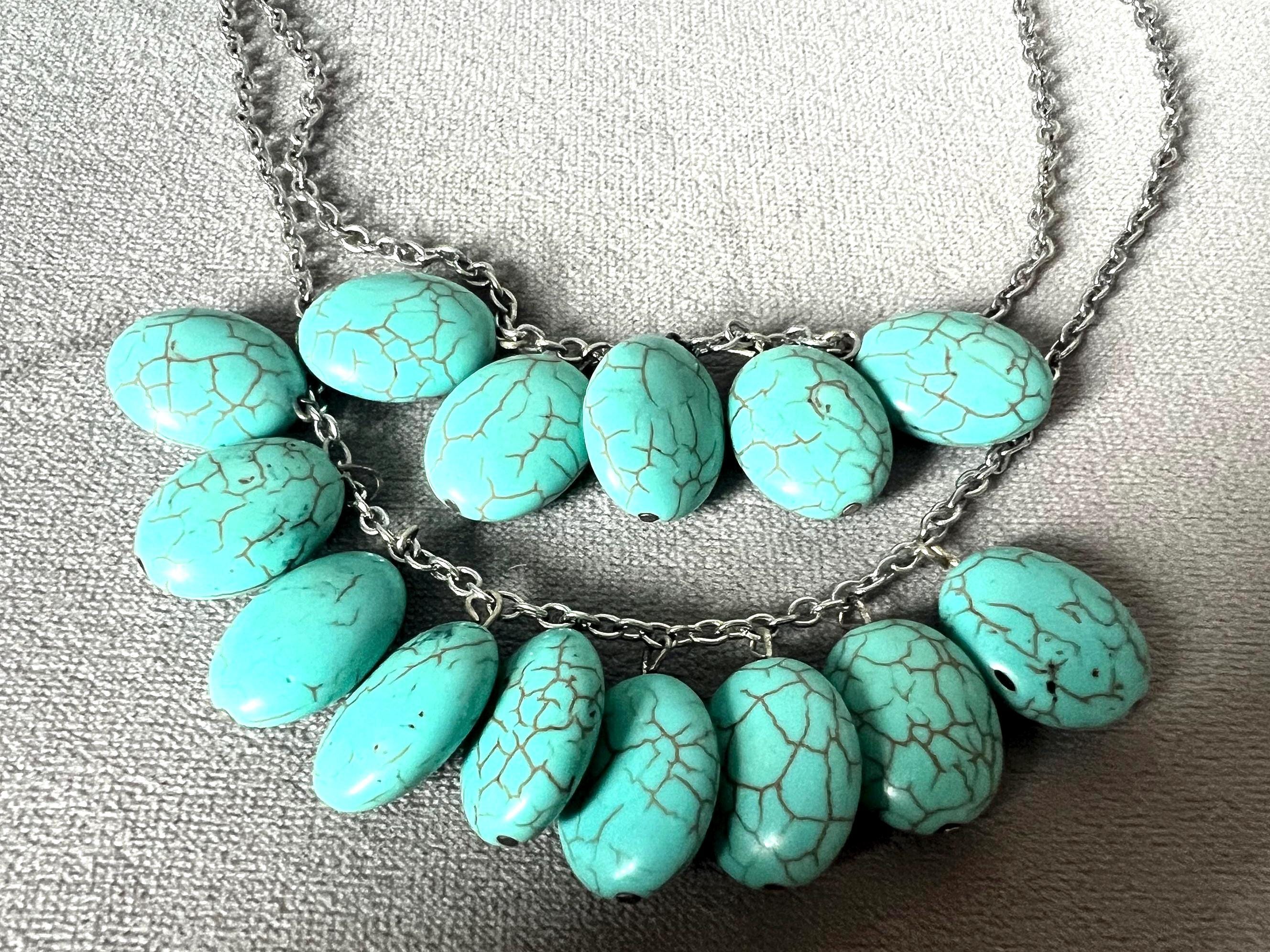 Turquoise Double-Strand Statement Necklace