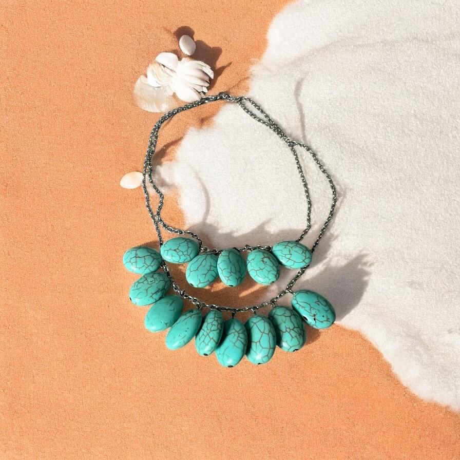 Turquoise Double-Strand Statement Necklace