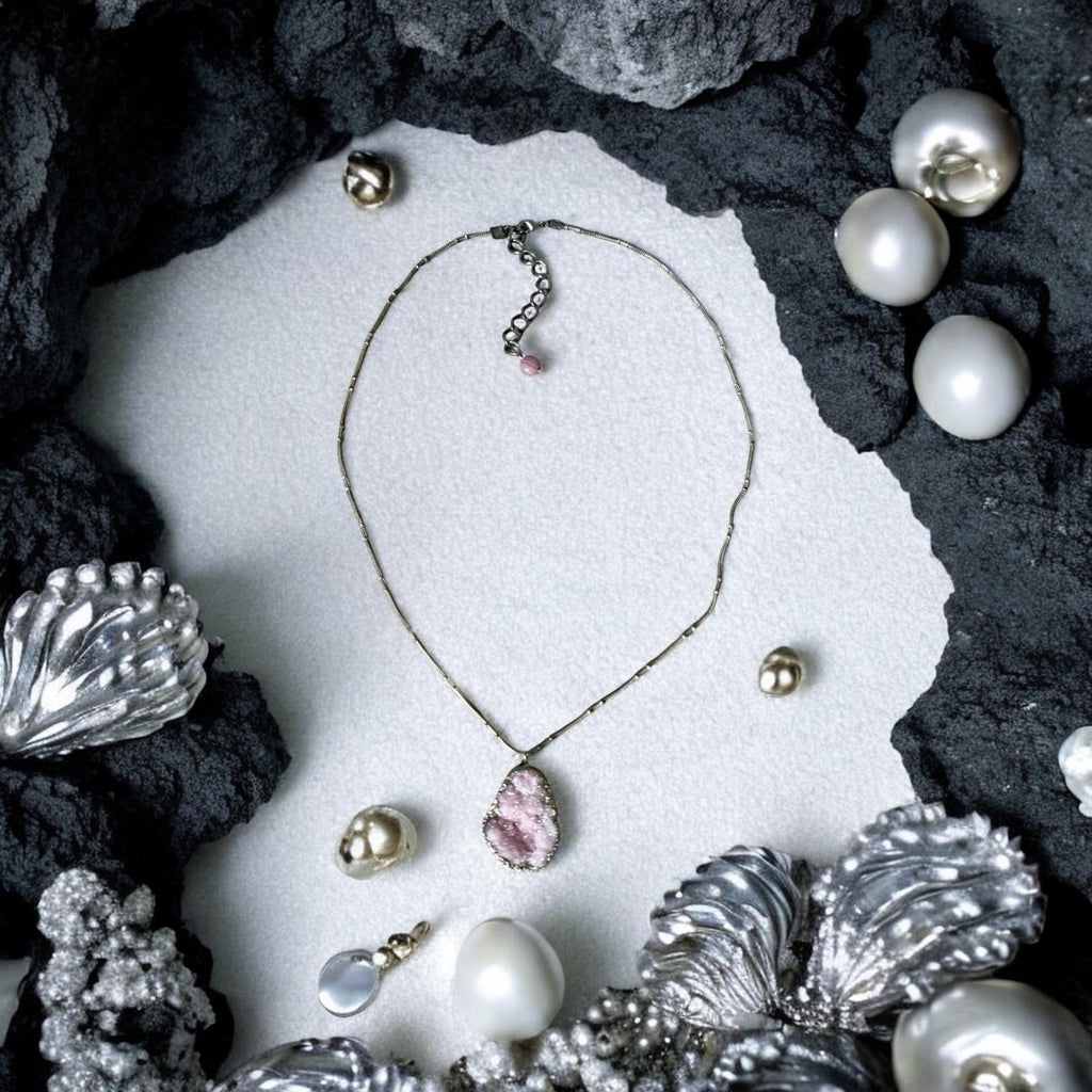 Blush Shard Crystal Ore Pendant Necklace