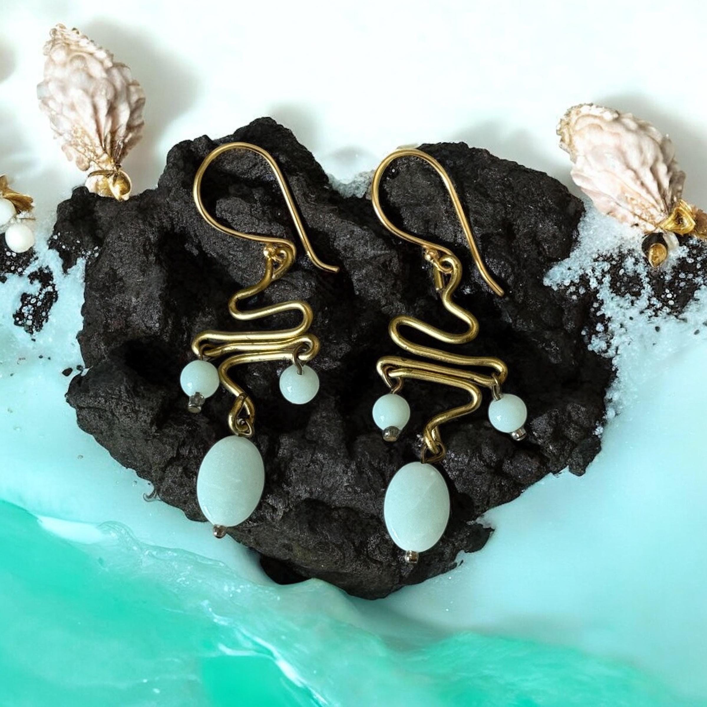 Sea Current Twisted Drop Earrings