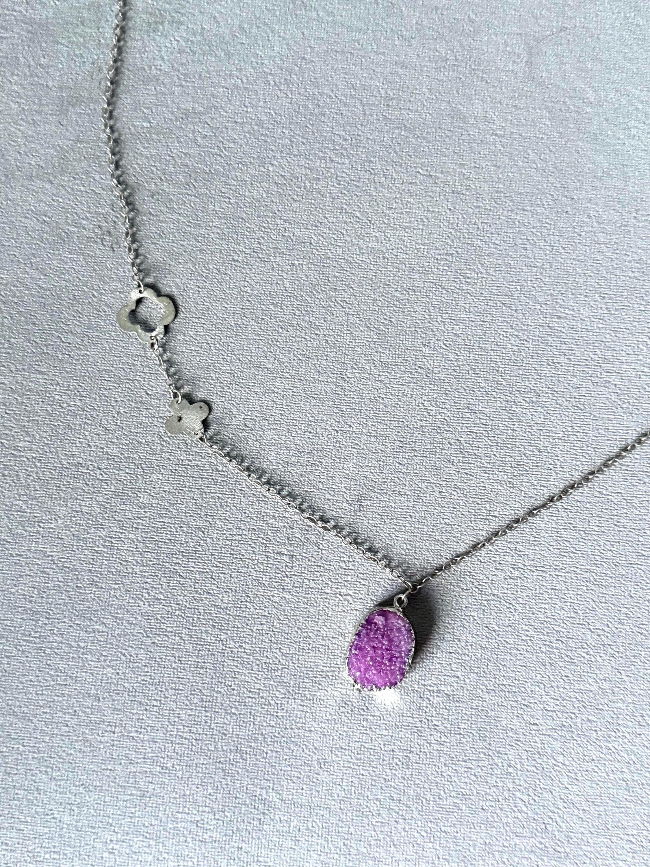 Violet Vein Ore Fossil Necklace