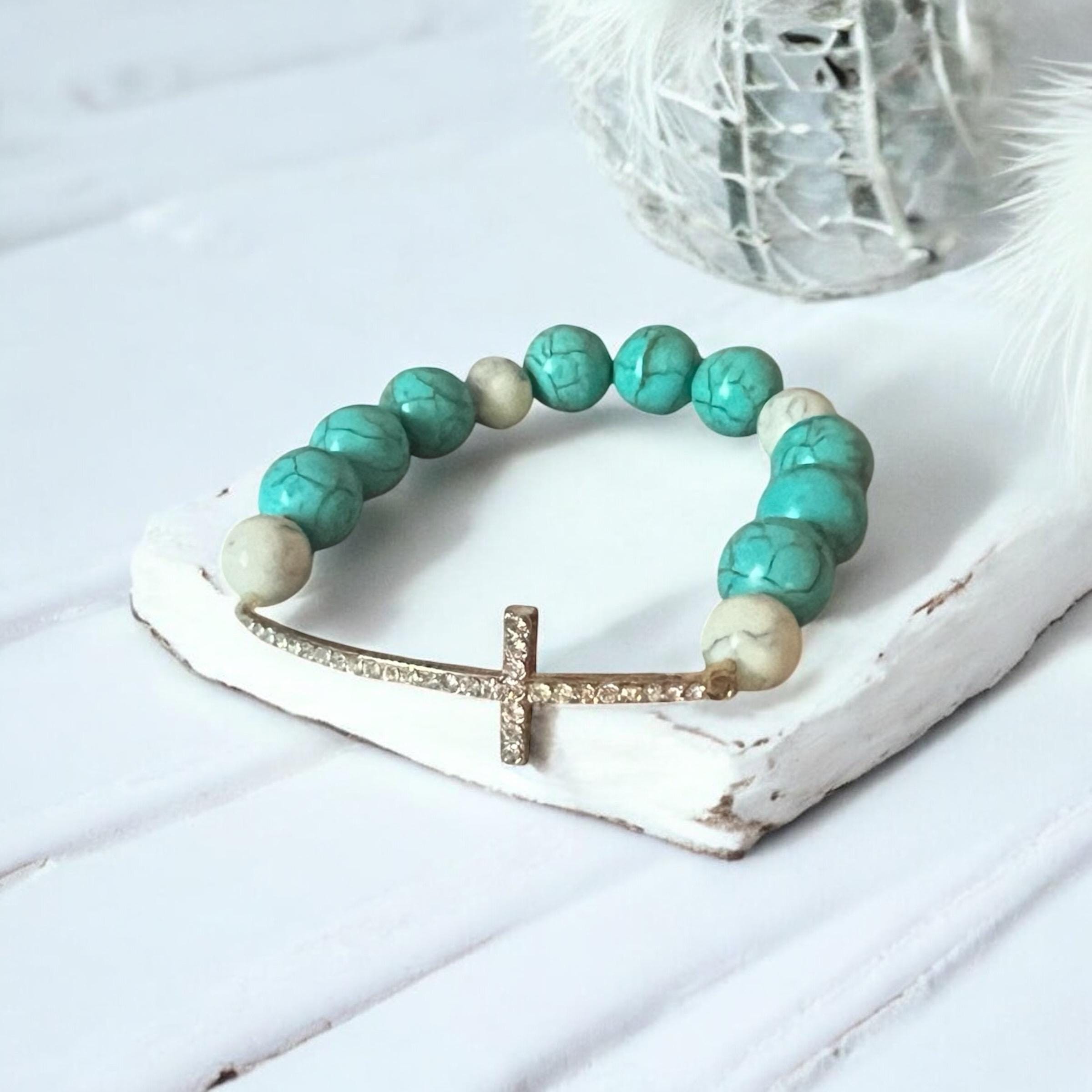 Turquoise Skies Cross Bracelet