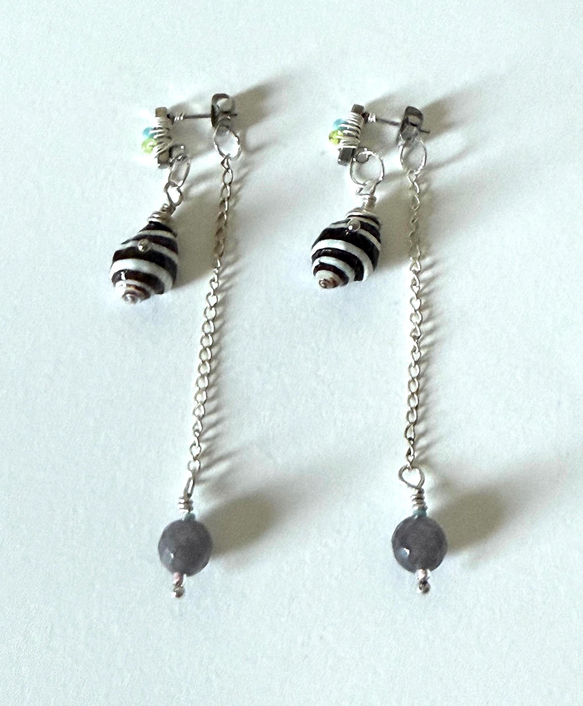 Striped Siren Drop Earrings