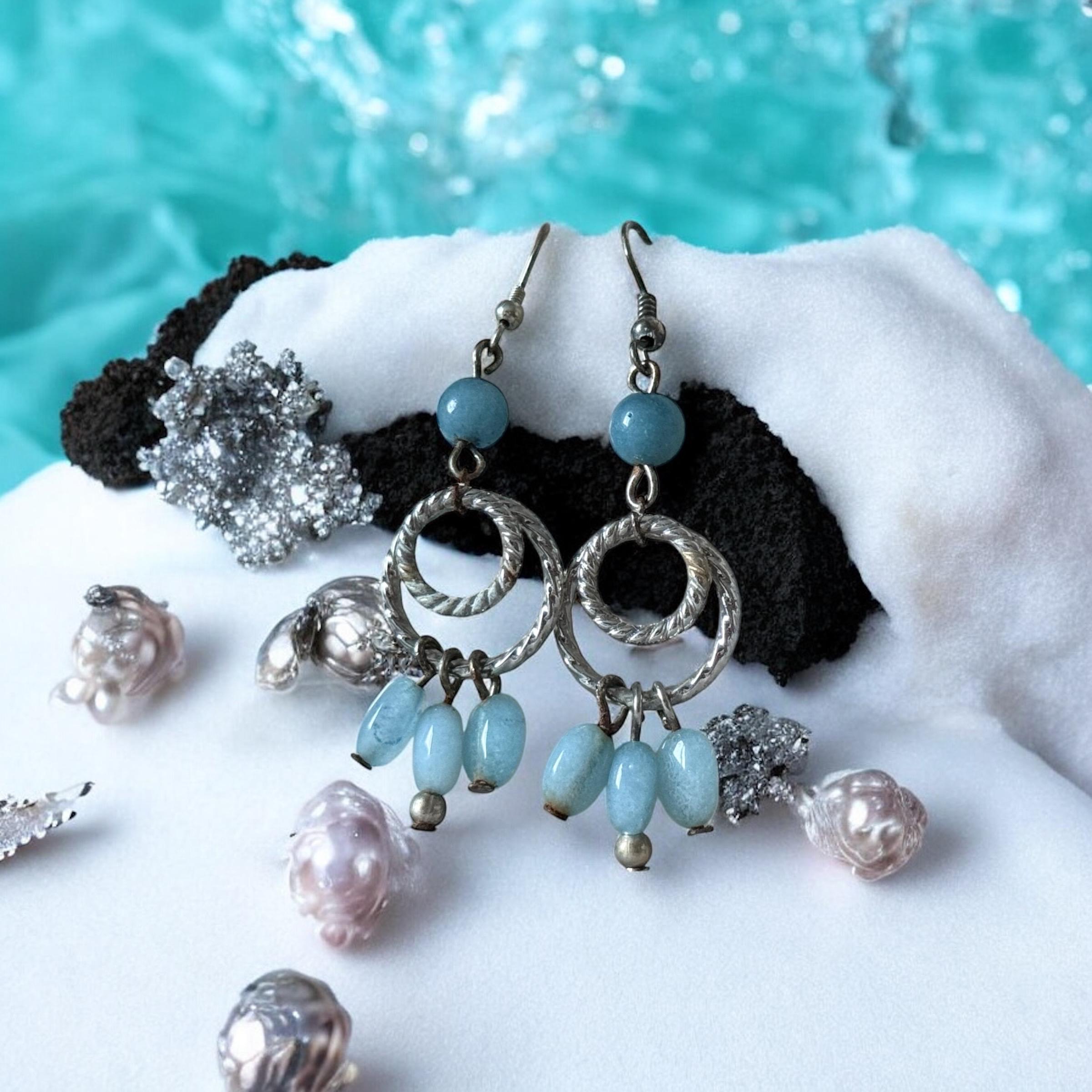 Blue Tide Drop Earrings