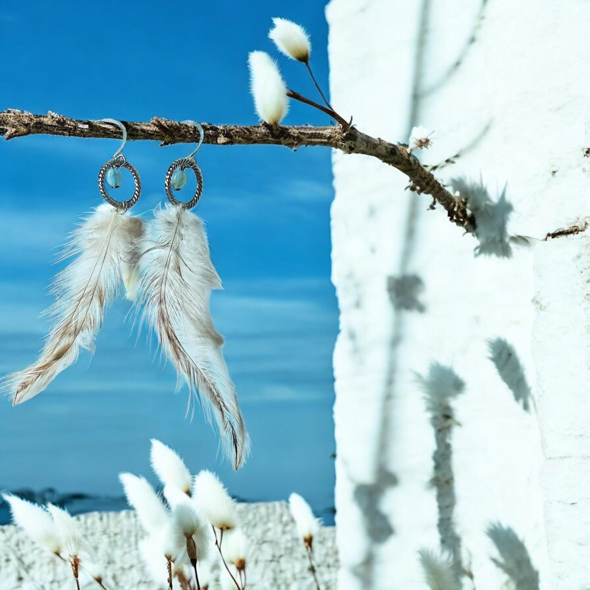 Celestial Drift Feather Hoops