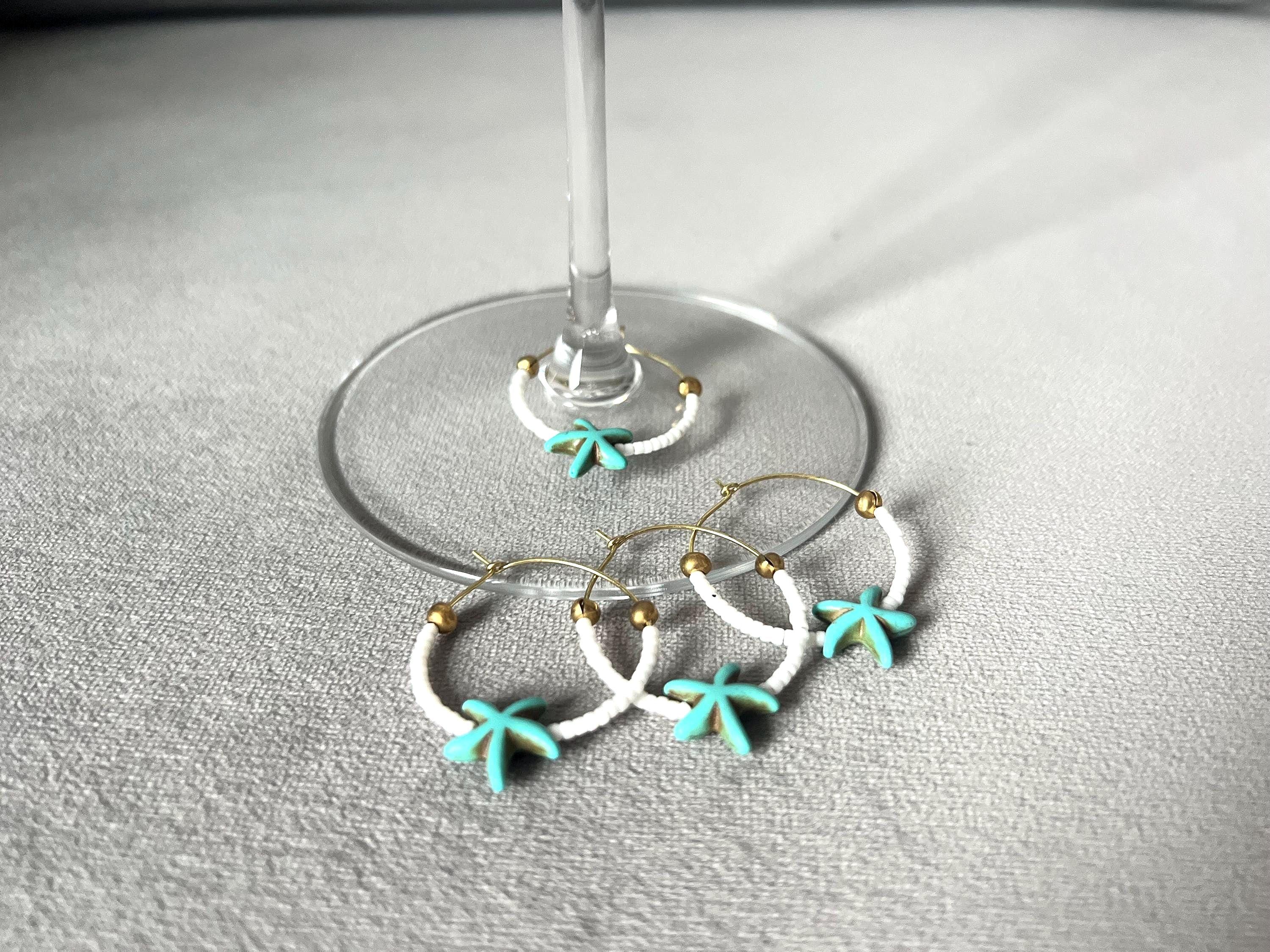 Sea Sip Starfish Wine Charms – Set of 4