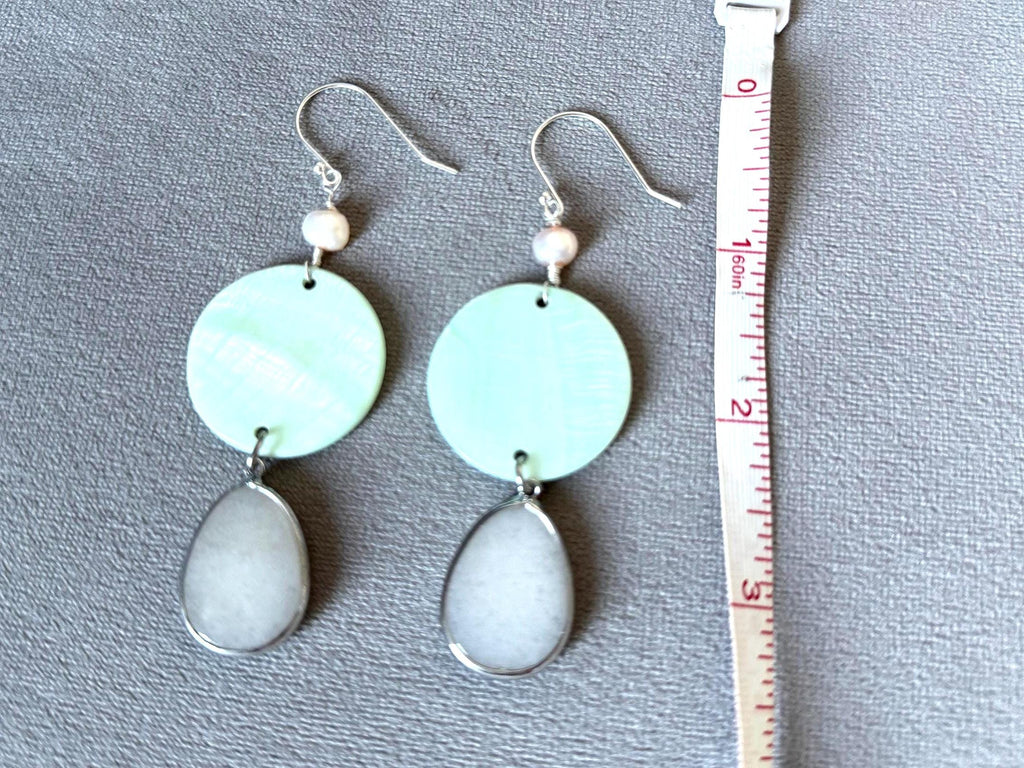 Sea Mist Drip Statement Dangles