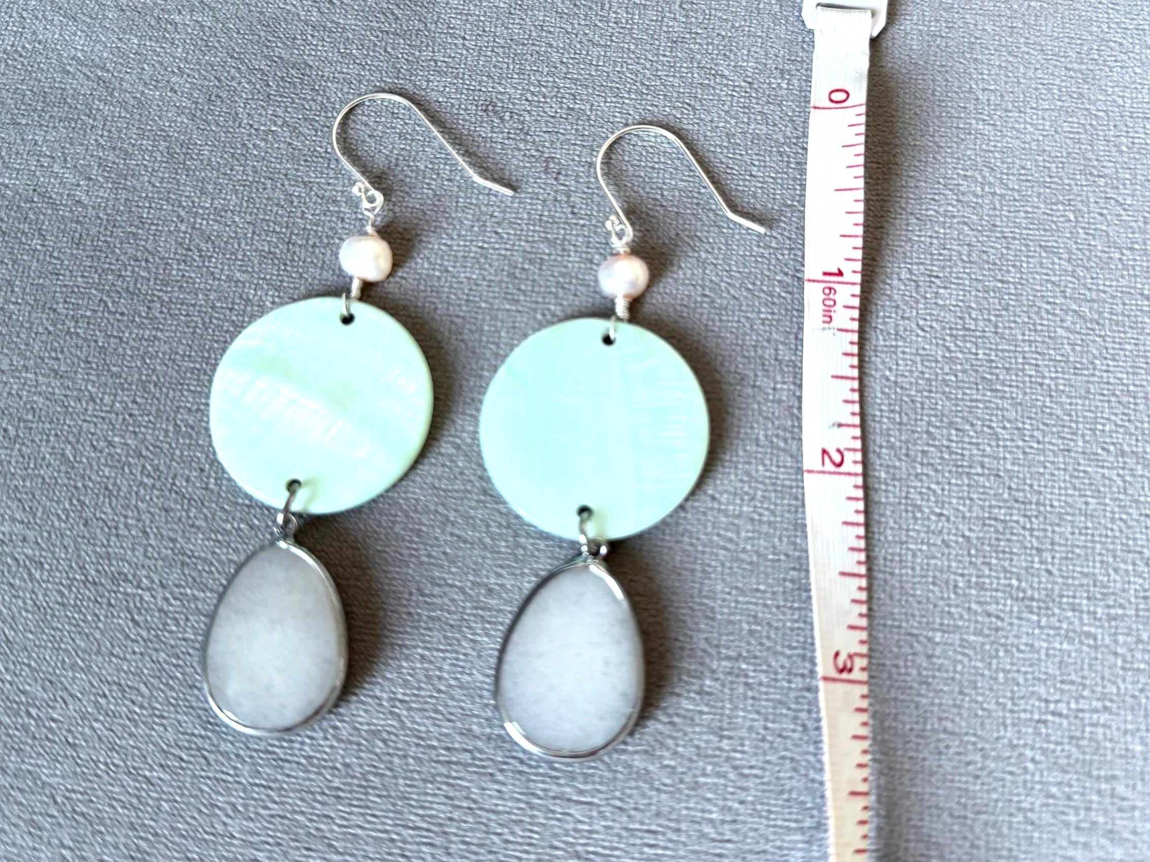 Sea Mist Drip Statement Dangles