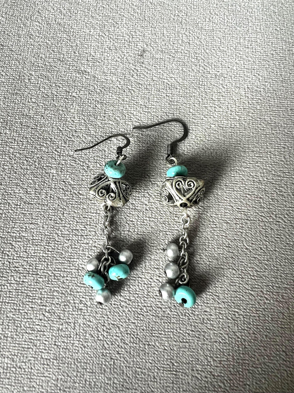 Turquoise Statement Chain Earrings