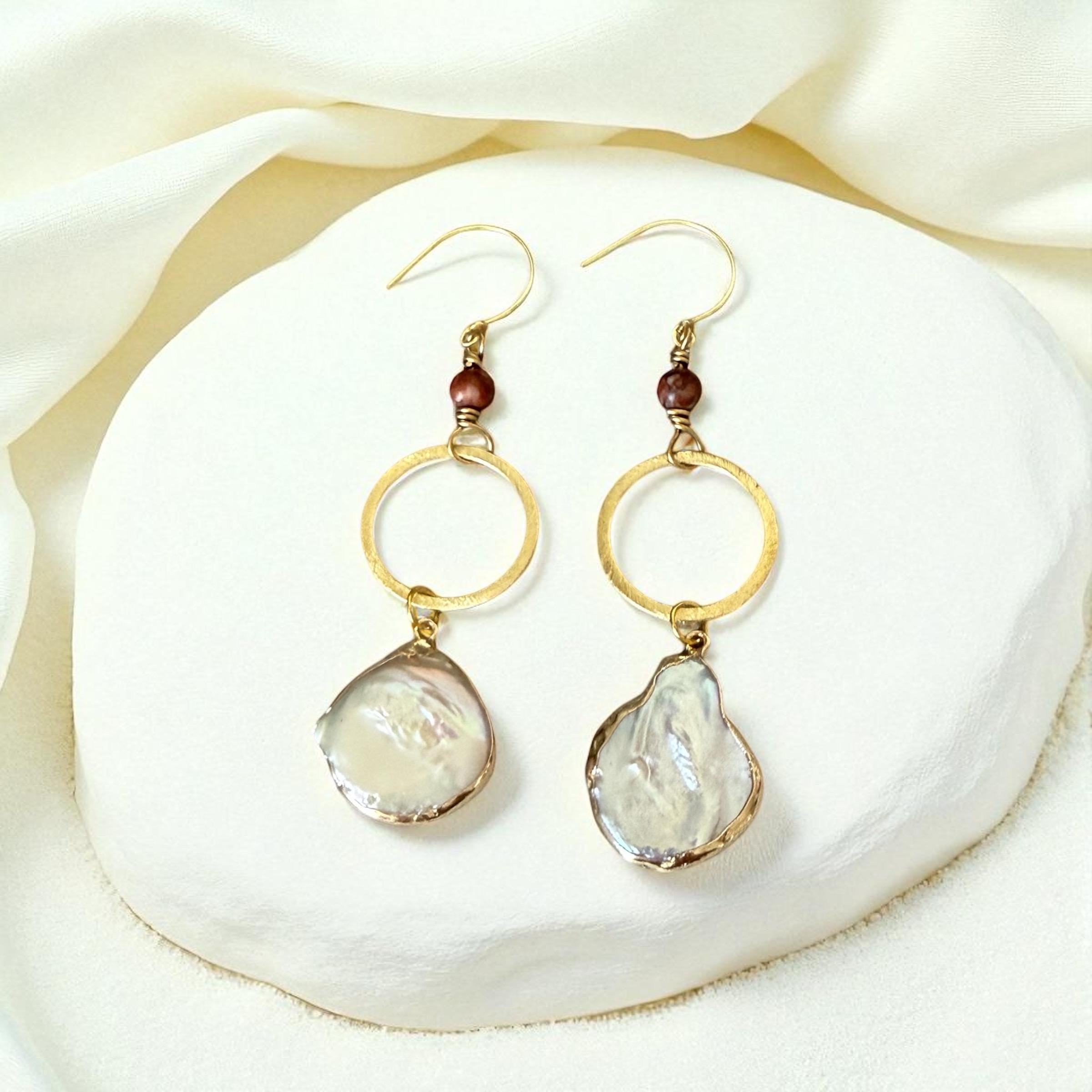 Gilded Tide Drop Pearl Earrings