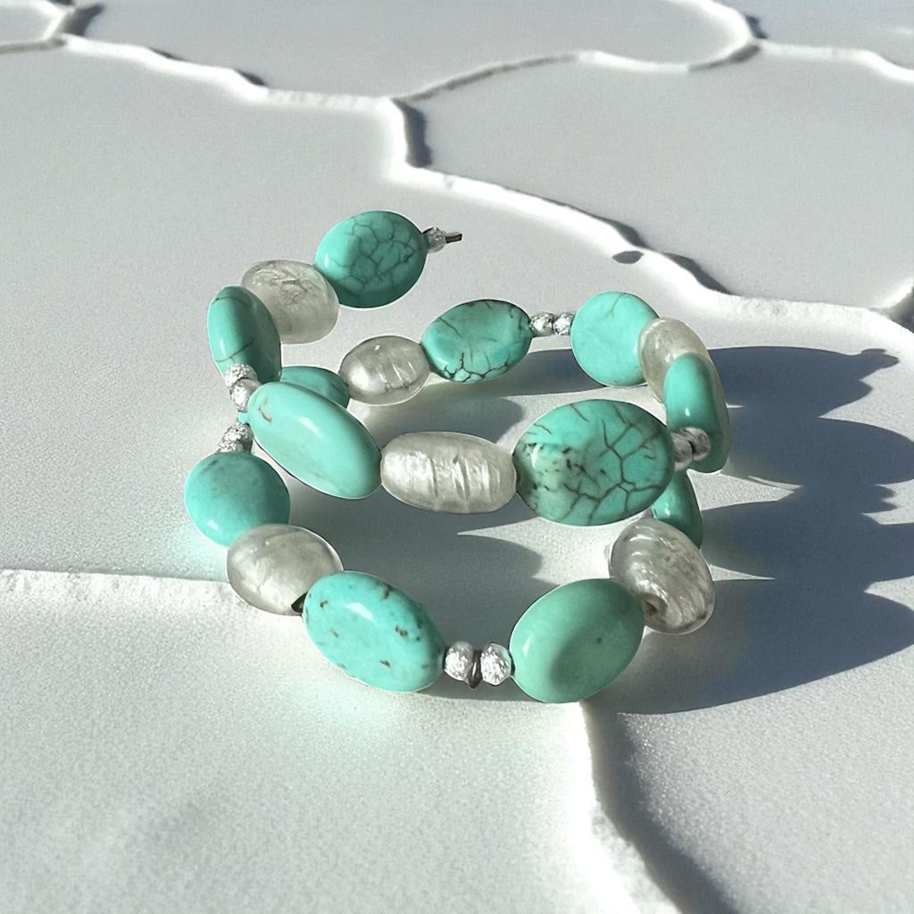 Coastal Turquoise Orbit Wrap Bracelet