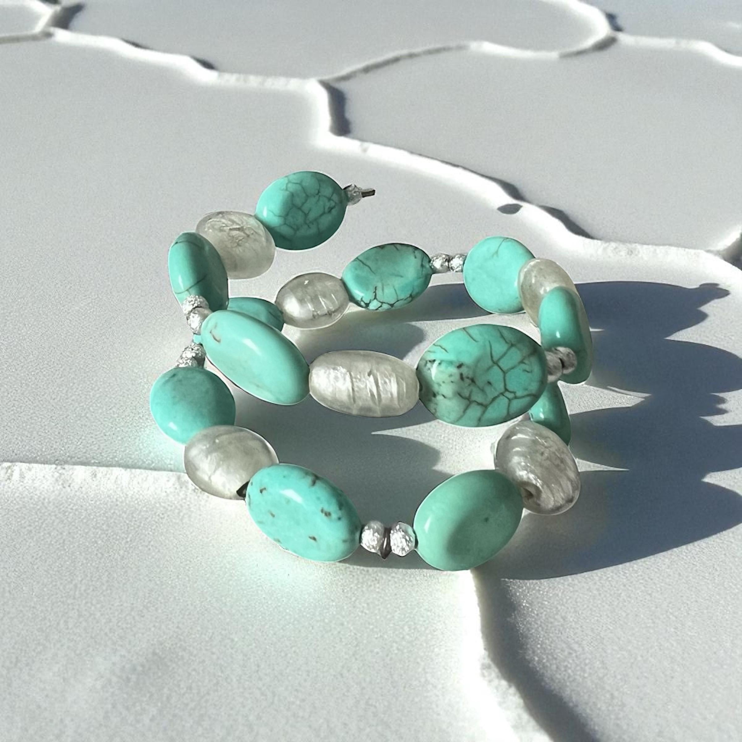 Coastal Turquoise Orbit Wrap Bracelet
