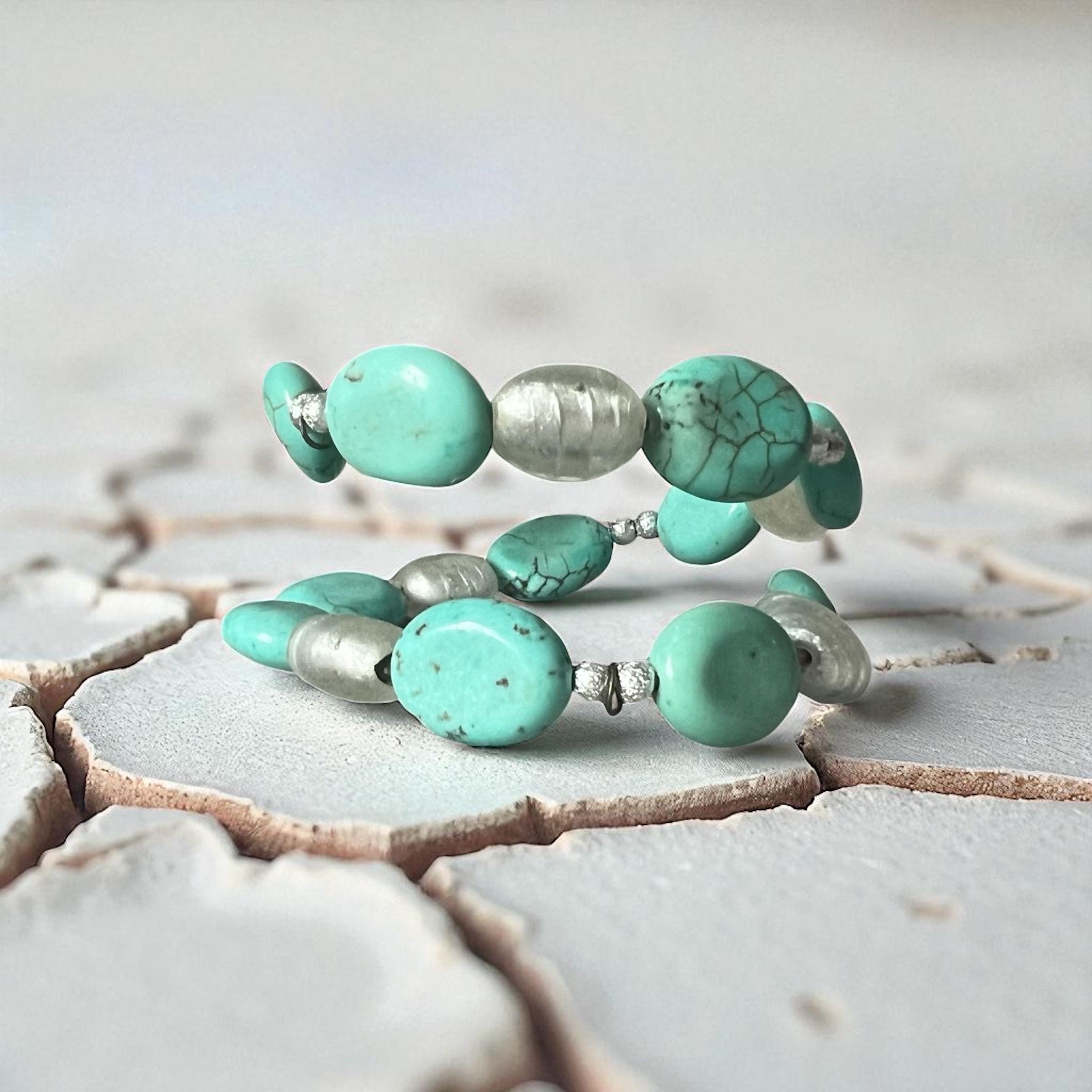 Coastal Turquoise Orbit Wrap Bracelet
