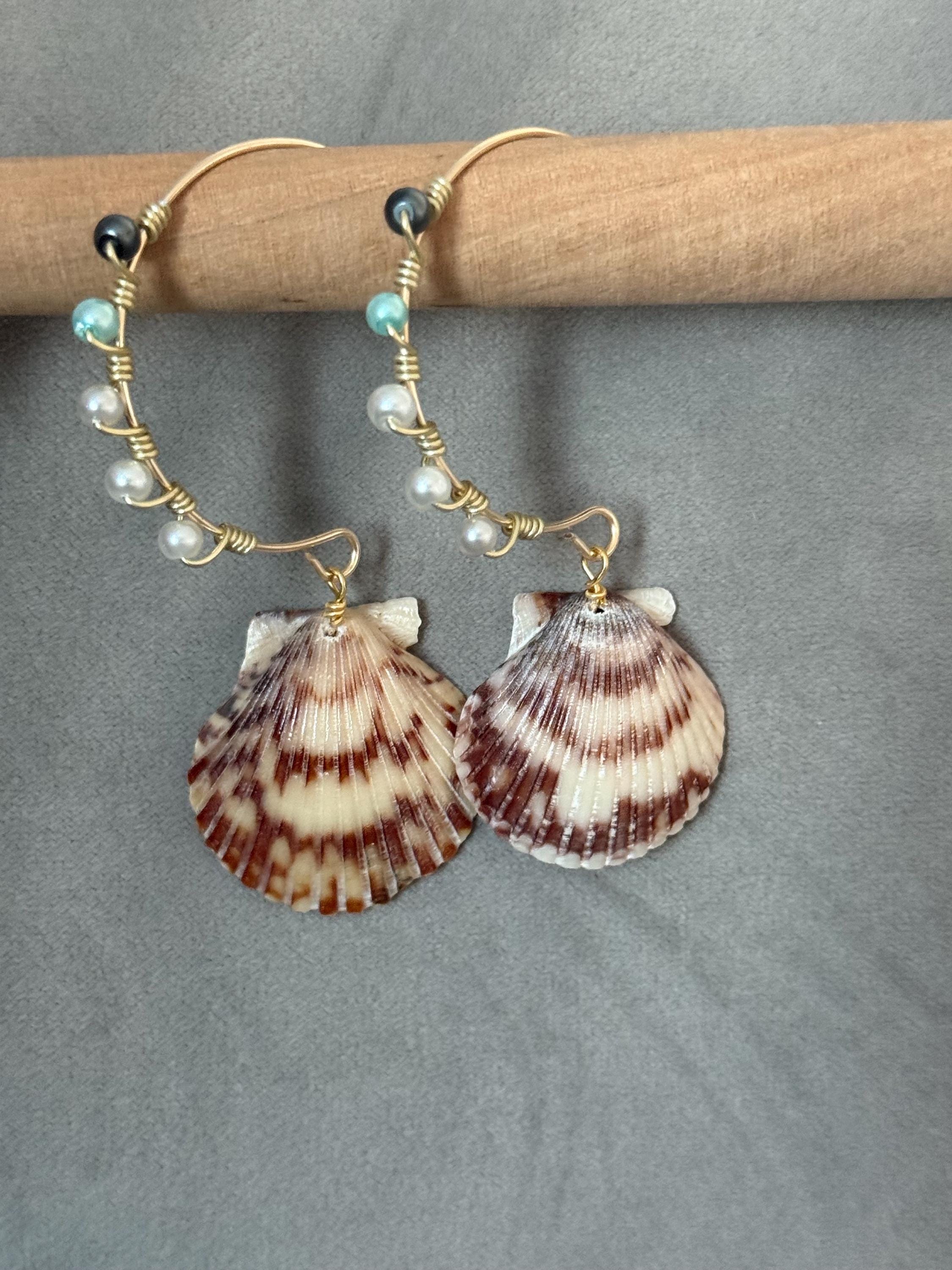 Luxe Vietnamese Shell Hoop Earrings