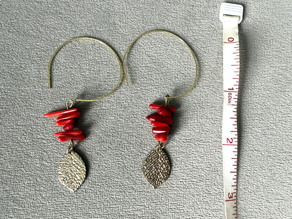 Redwood Leaf Hoop Earrings