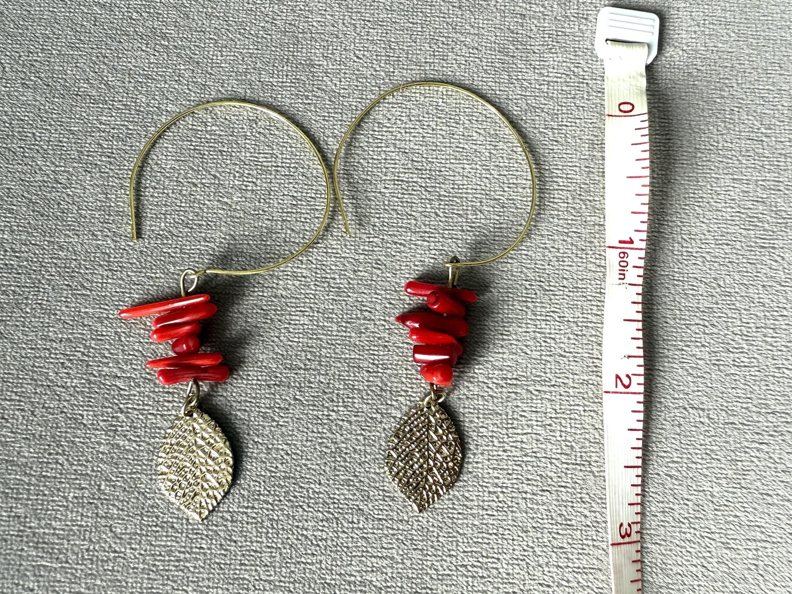 Redwood Leaf Hoop Earrings